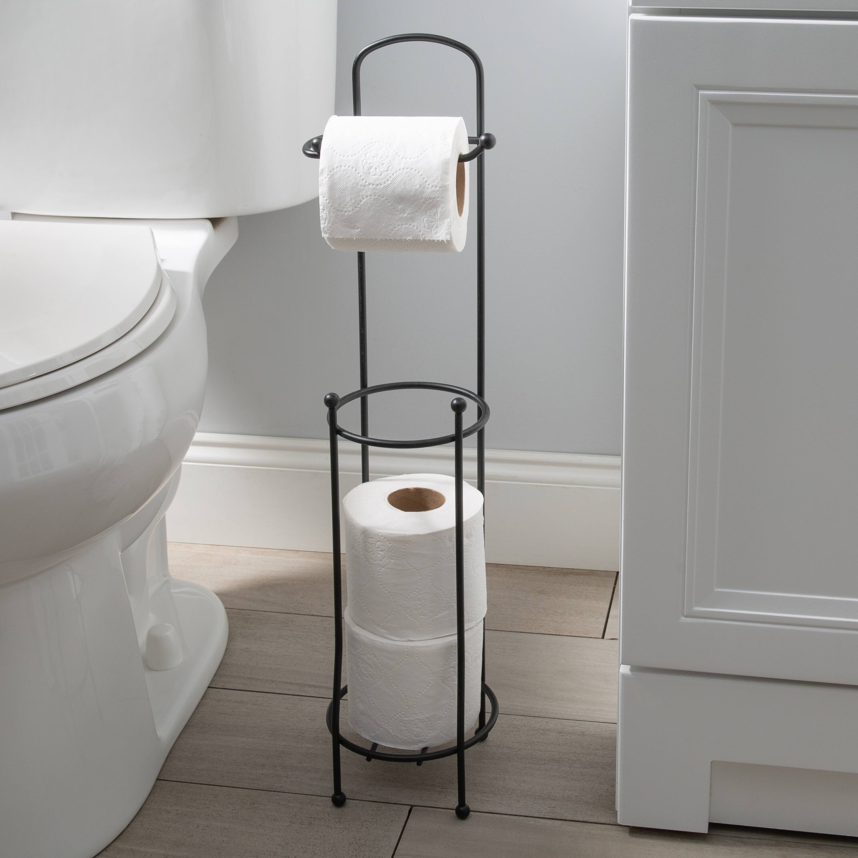 Bath Bliss Matte Black Toilet Paper Holder & Dispenser