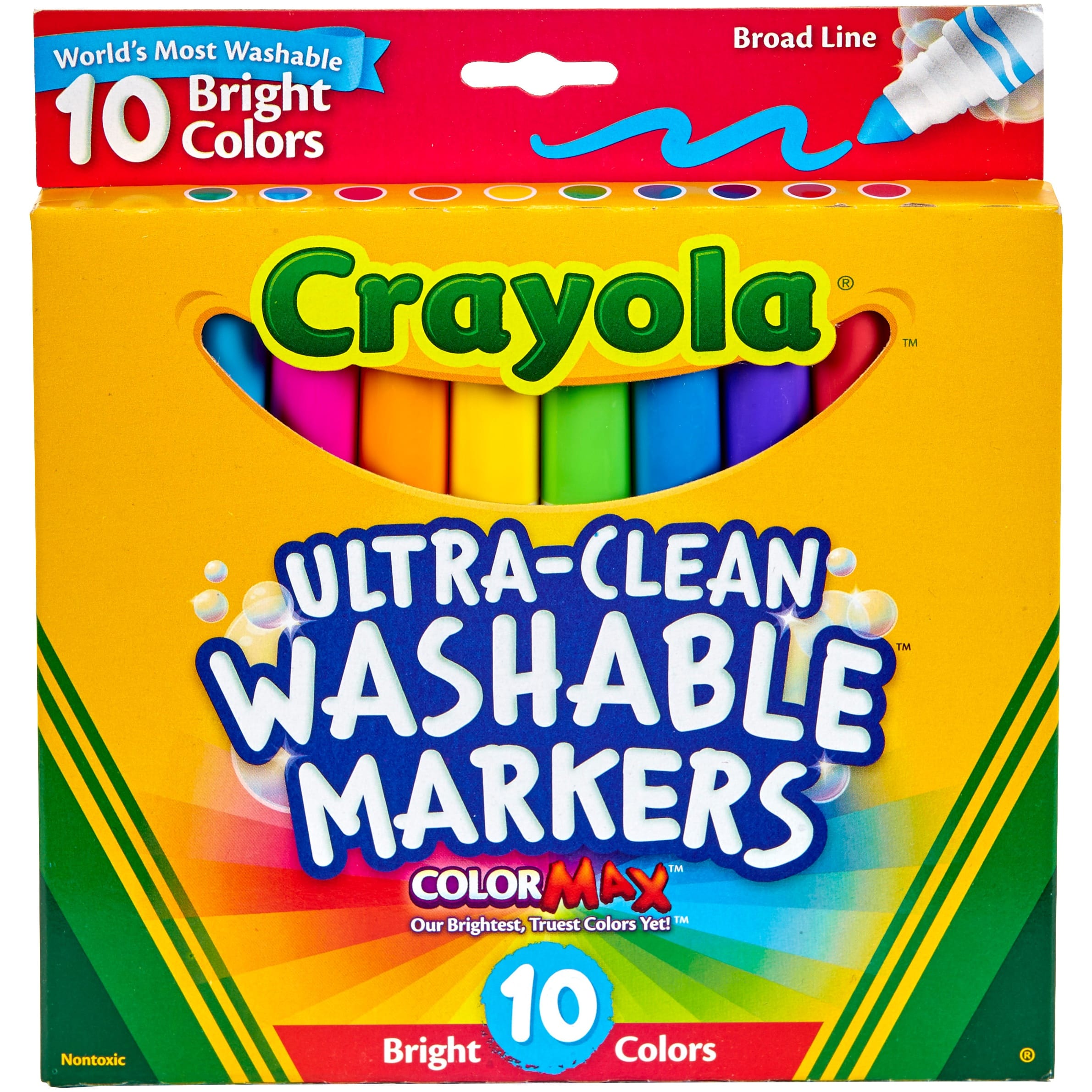 Crayola&#xAE; Ultra-Clean Washable&#x2122; Color Max&#x2122; Broad Line Bright Markers