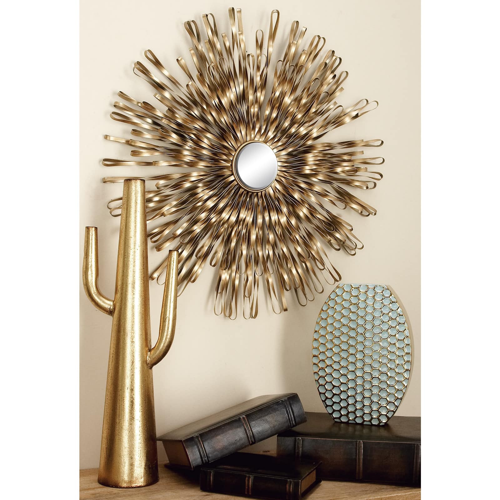Gold Metal Starburst Modern Wall Décor Set