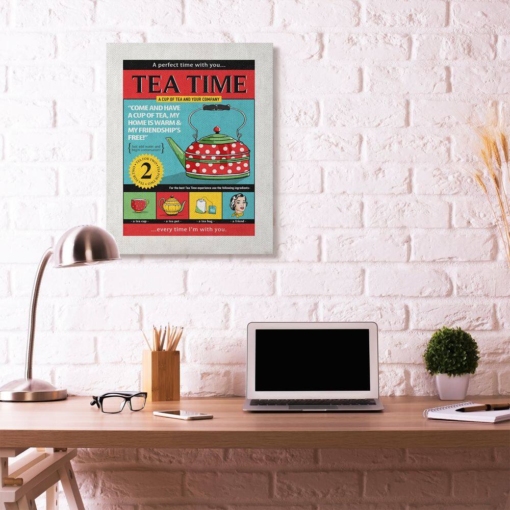 Stupell Industries Tea Time Vintage Comic Book Canvas Wall Art