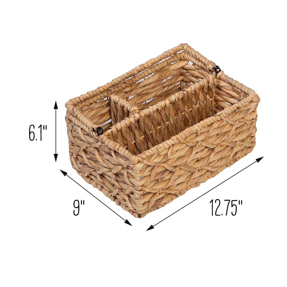 Honey Can Do 12.75&#x22; Multi-Compartment Wicker Basket Caddy