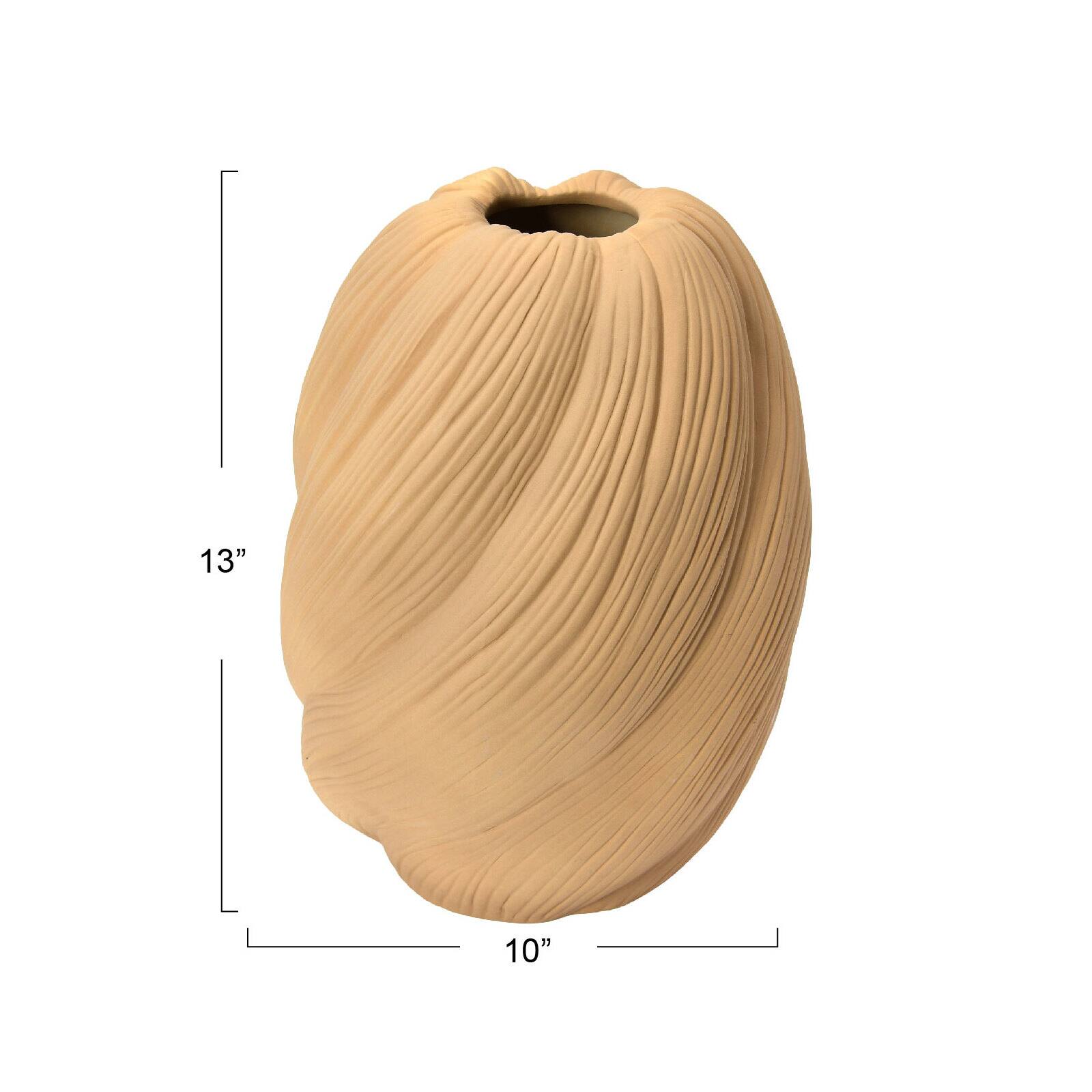Hello Honey® 13" Putty Sand Stoneware Sculptural Vase