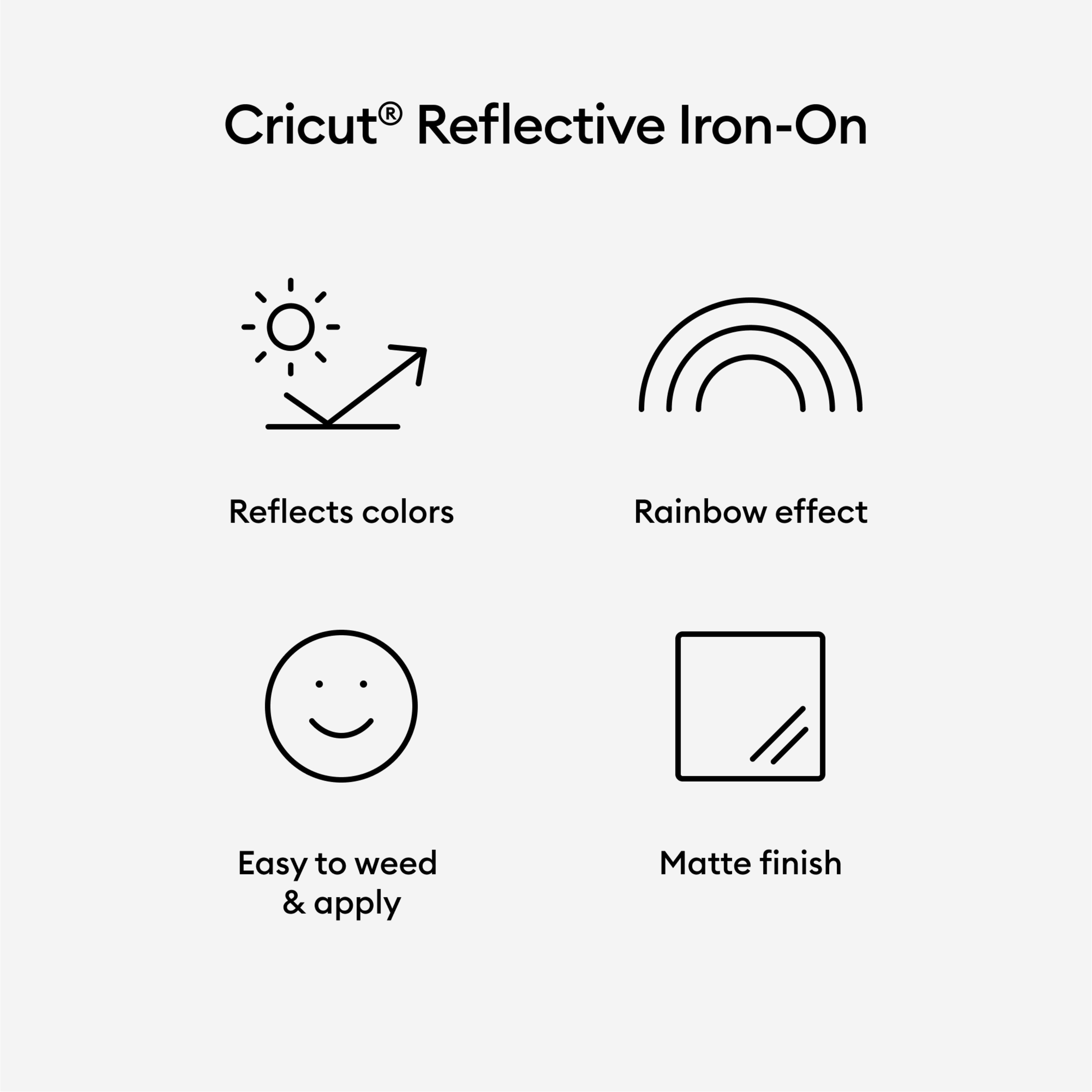 Cricut&#x2122; Reflective Iron-On Heat Transfer Vinyl, Rainbow