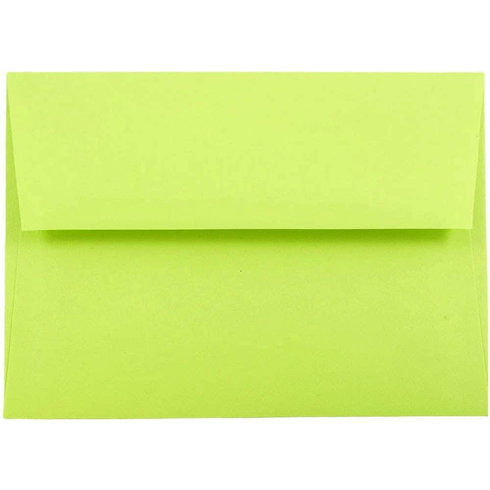JAM Paper A7 Ultra Lime Green Invitation Envelopes, 50ct.