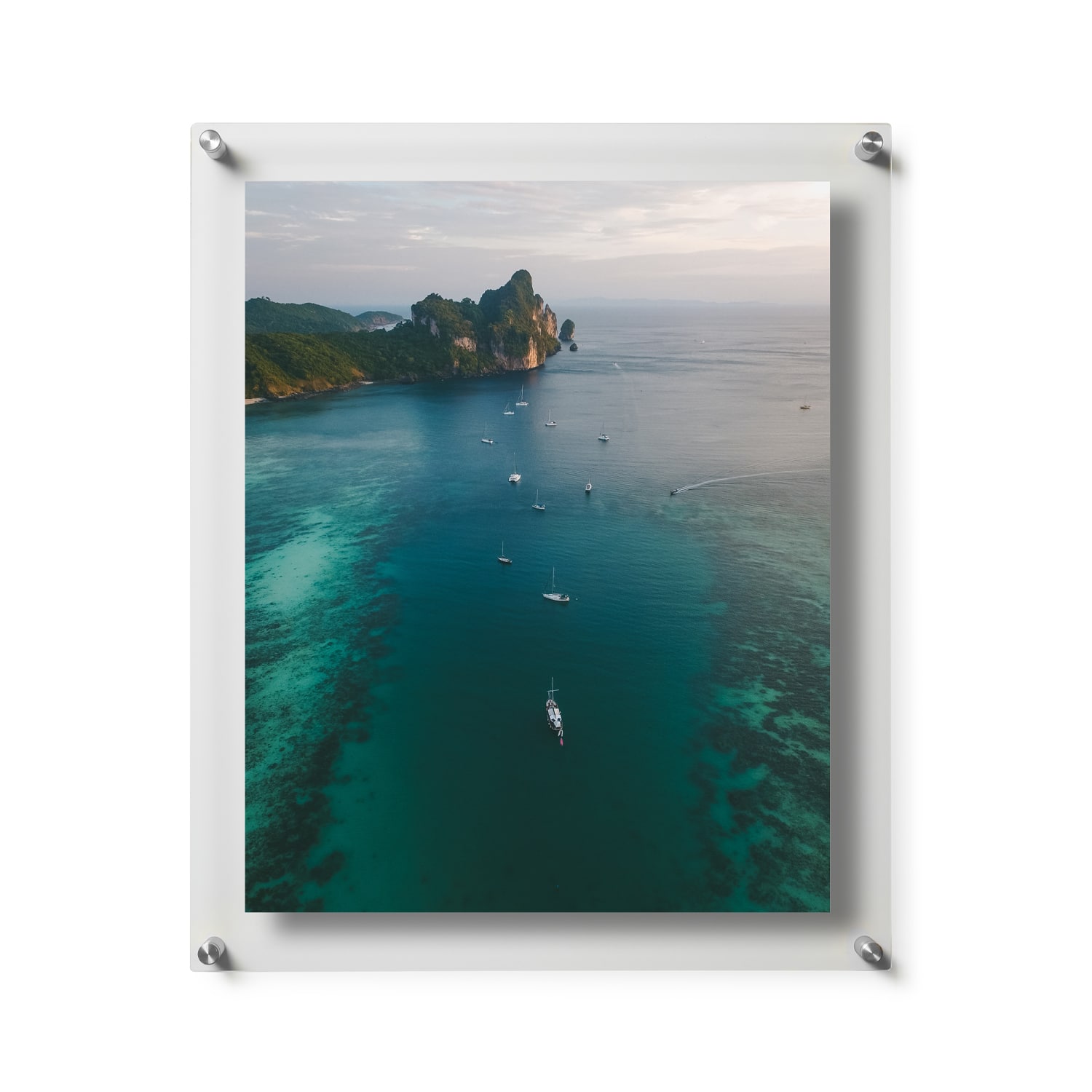 Wexel Art Double Panel Clear Acrylic Floating Wall Frame with Silver Hardware