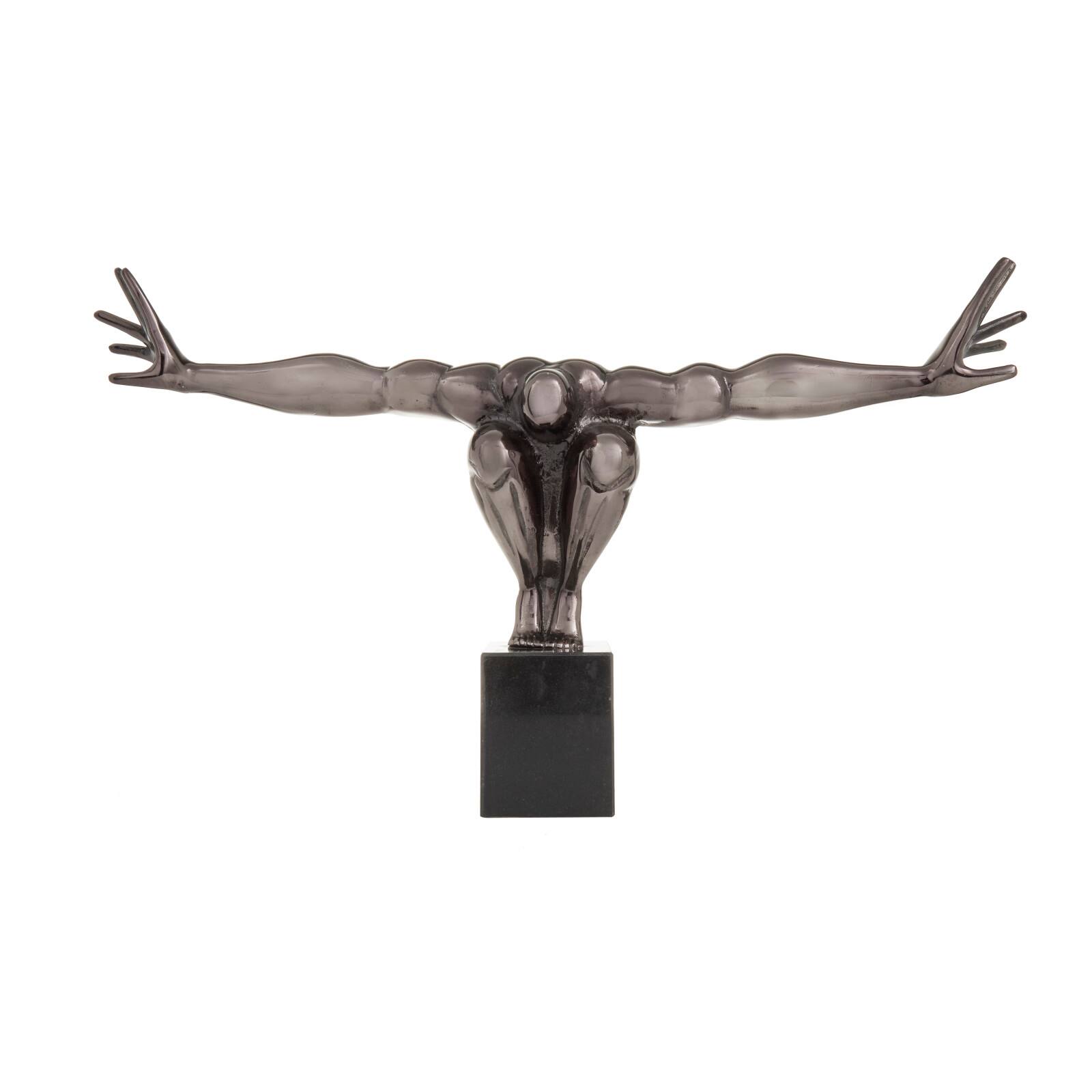 Black Aluminum Contemporary Sculpture, 18 x 31 x 5 By Ivory And Iris