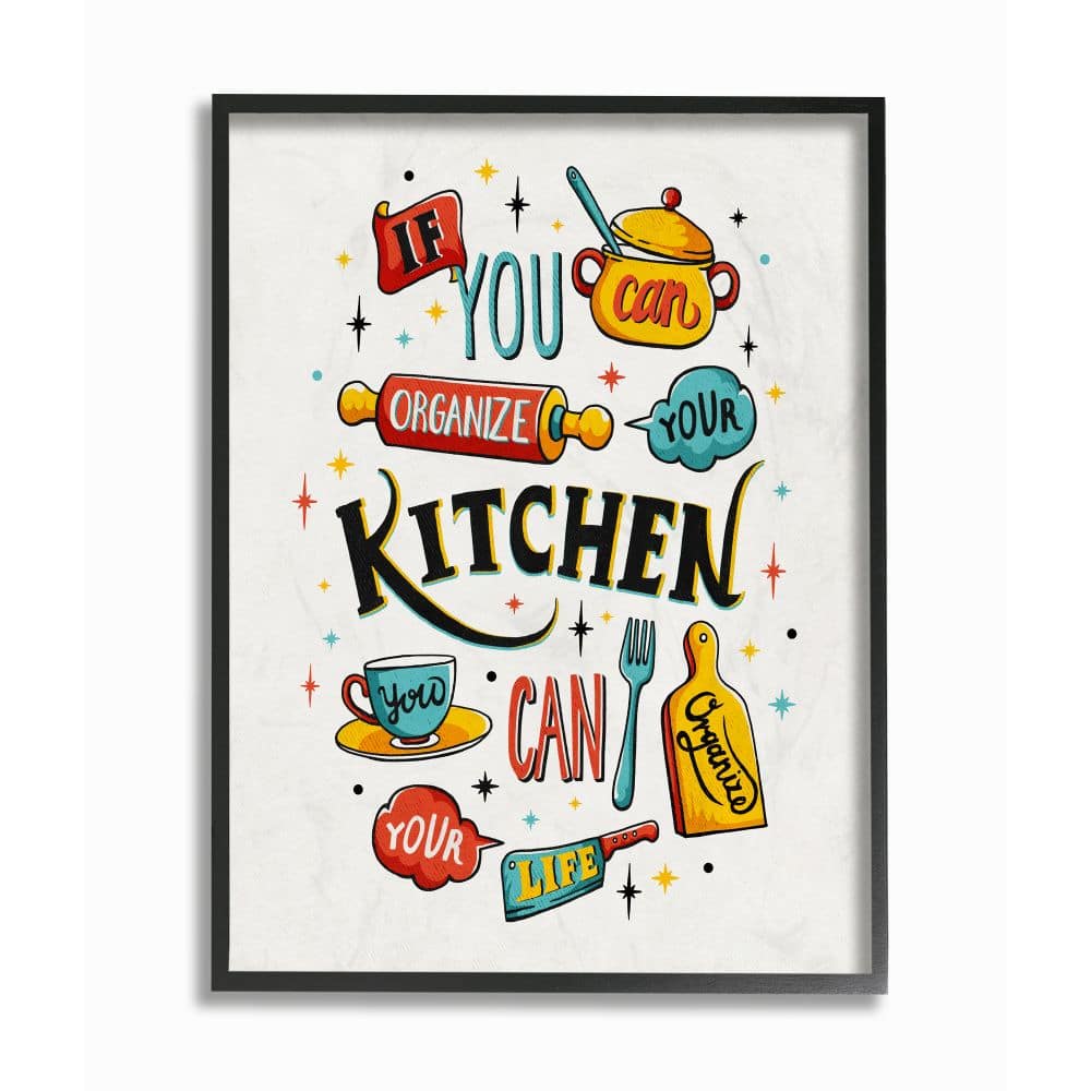 Stupell Industries Organize Your Life Vintage Comic Book Framed Giclee Textured Wall Art