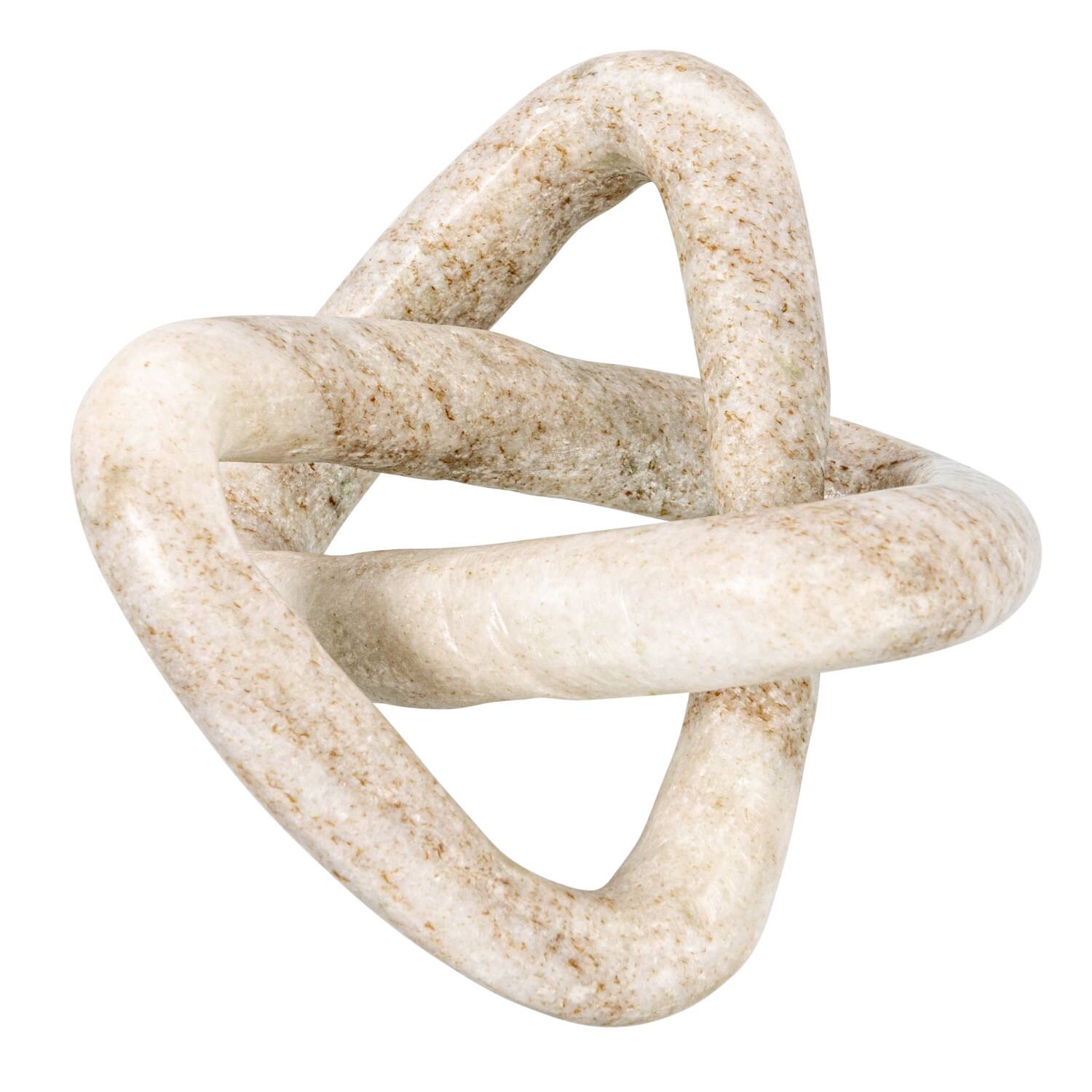 Hello Honey&#xAE; 3.5&#x22; Beige Modern Decorative Marble Link Knot