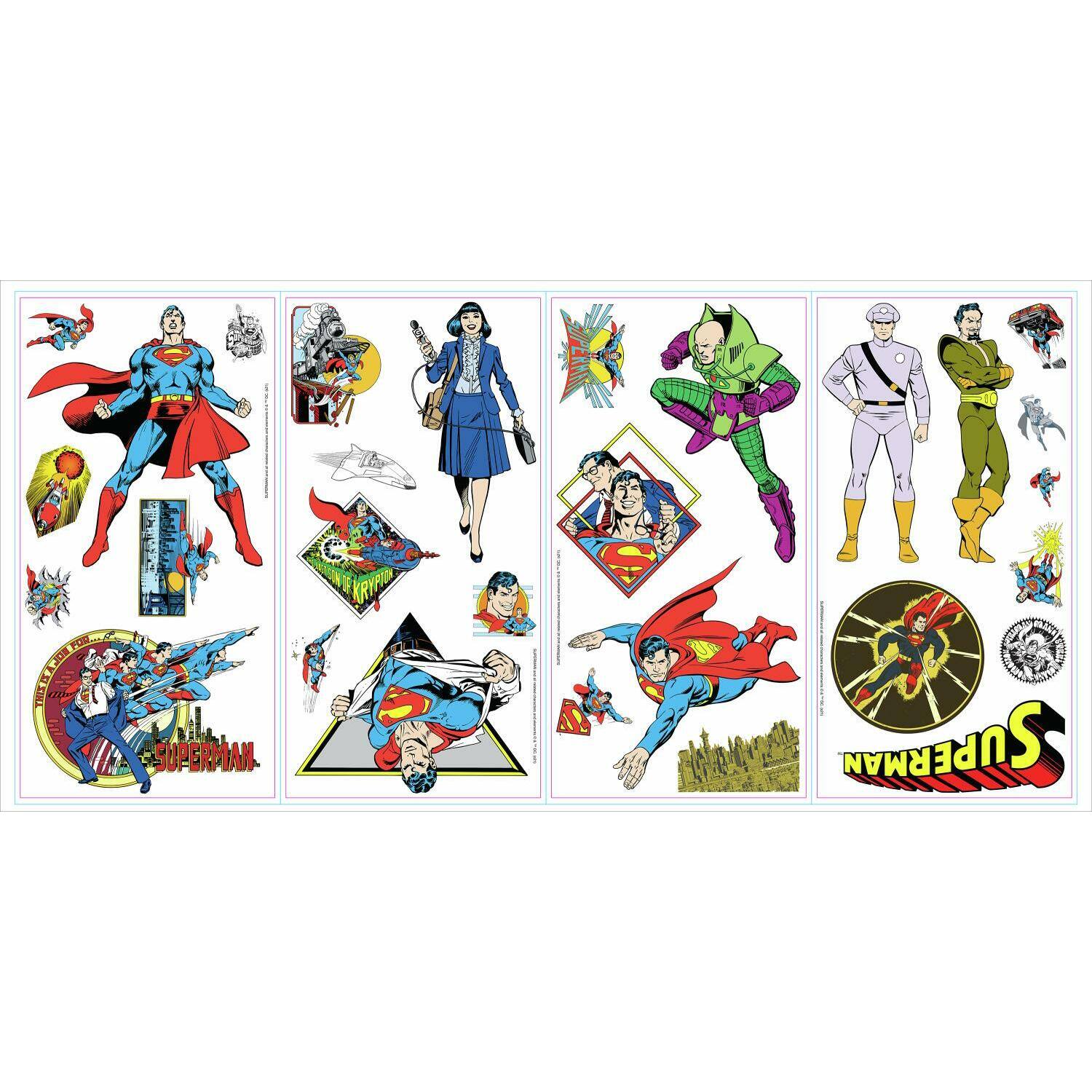 RoomMates Classic Superman Characters Peel &#x26; Stick Wall Decals