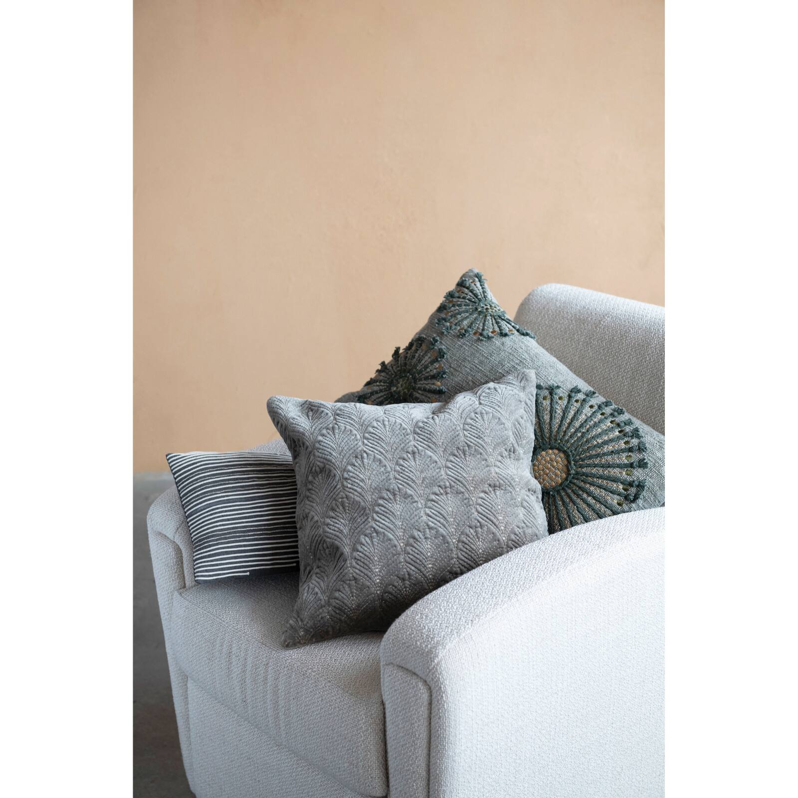 Hello Honey® Gold Metallic Embroidered Cotton Velvet Pillow