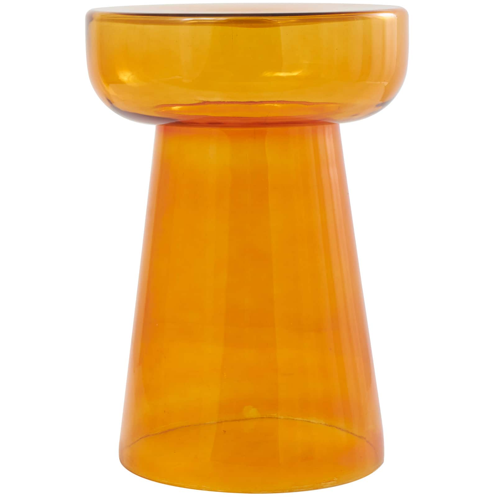 Orange Glass Modern Accent Table