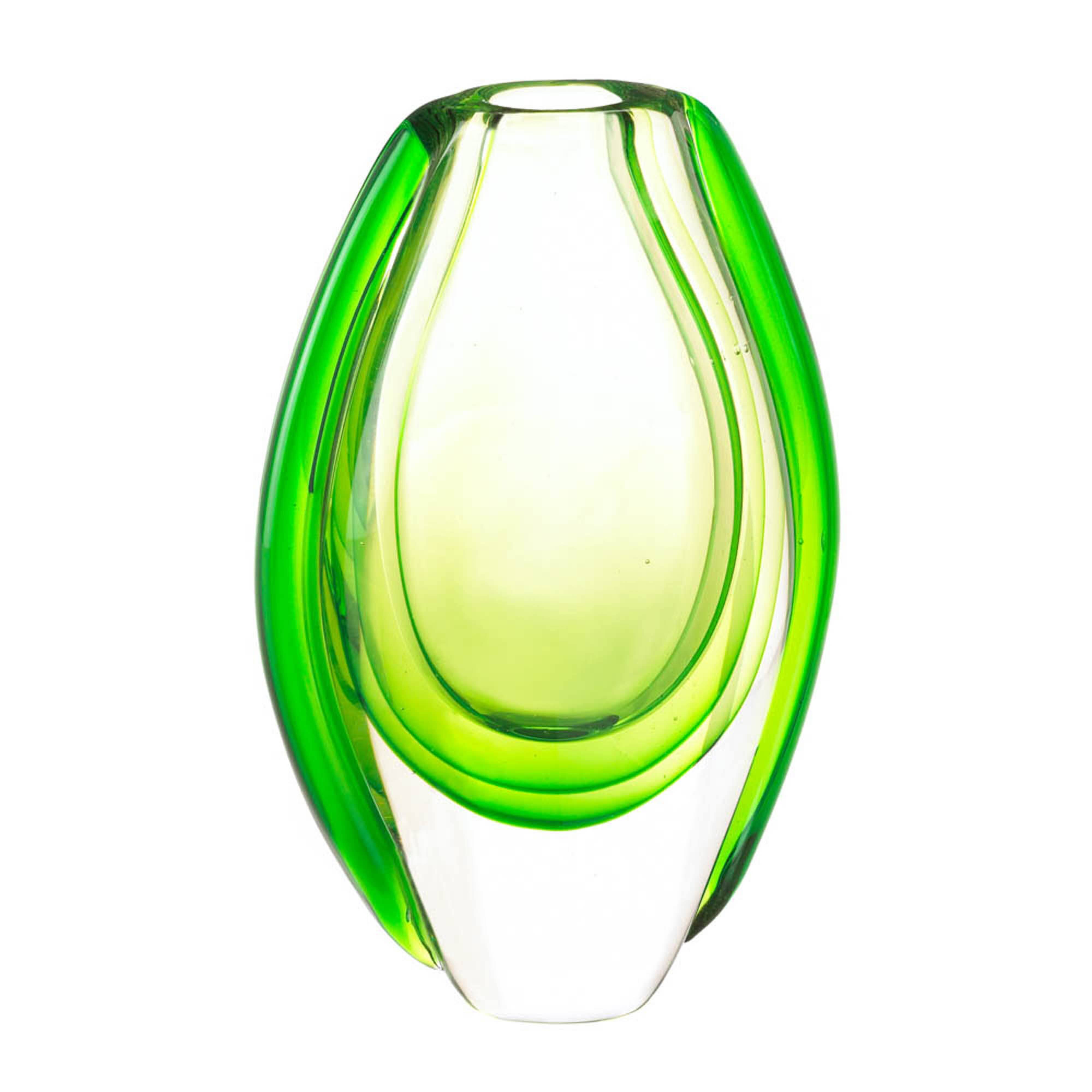 8.5" Emerald Art Glass Vase