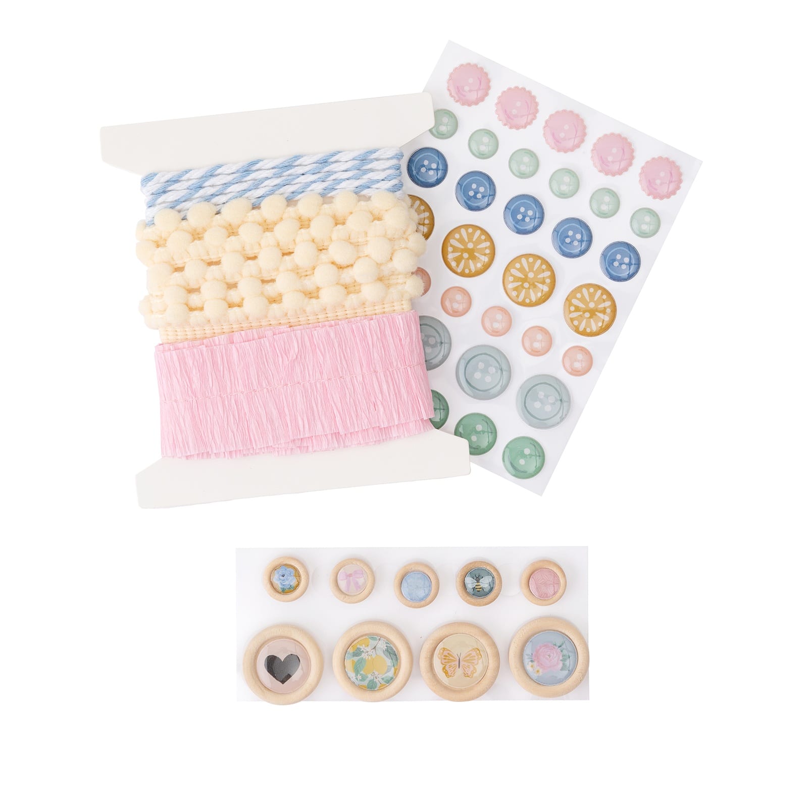 Maggie Holmes Parasol Buttons, Dots, Ribbon &#x26; Twine Embellishments