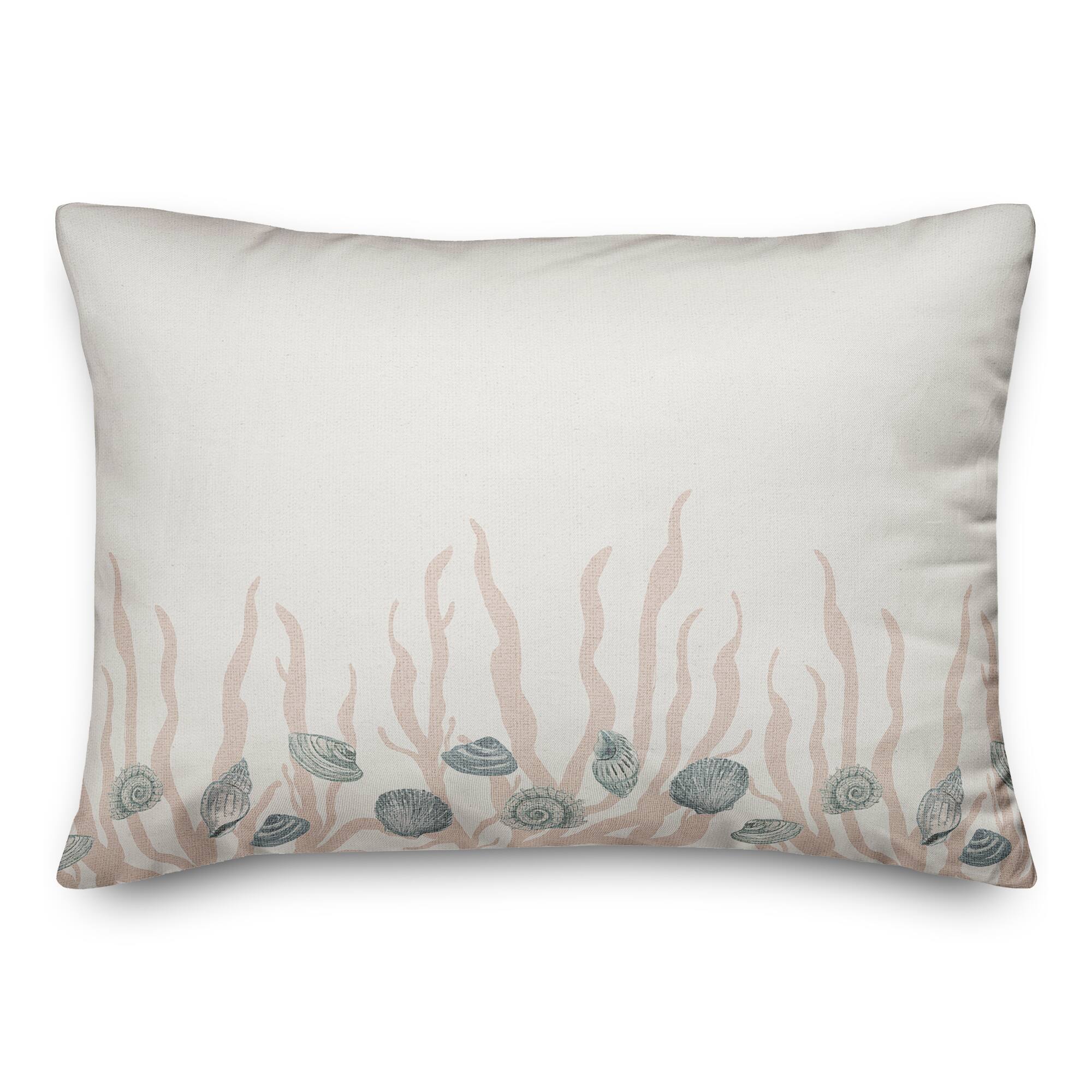 Shell &#x26; Coral Border Throw Pillow