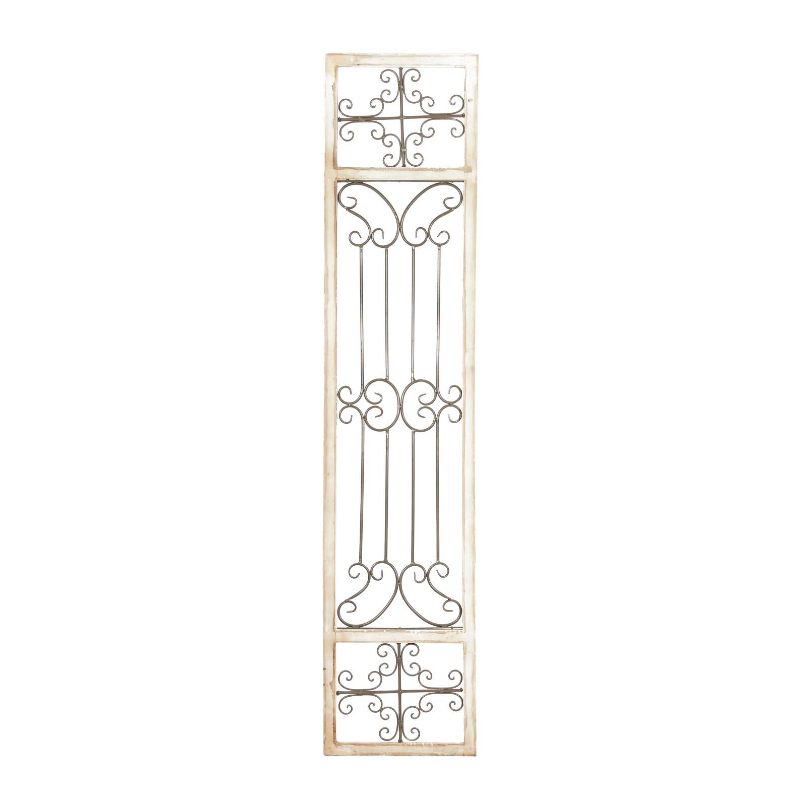 72&#x22; Gray Metal Traditional Ornamental Wall Decor