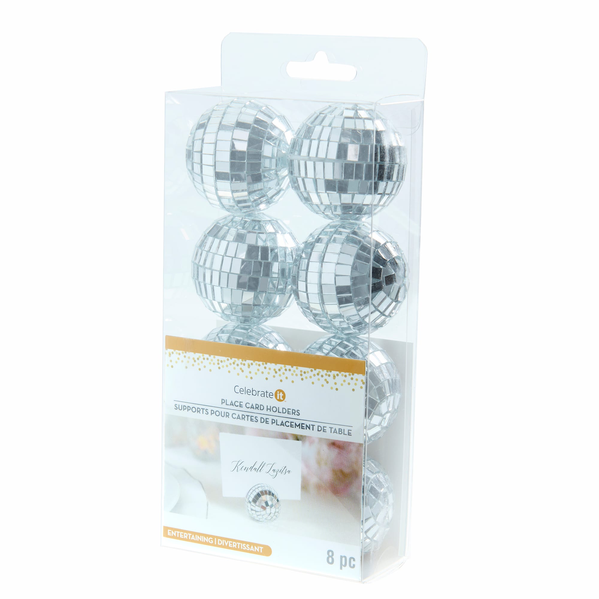 1.5&#x22; Silver Disco Ball Place Card Holders, 8ct. by Celebrate It&#x2122;