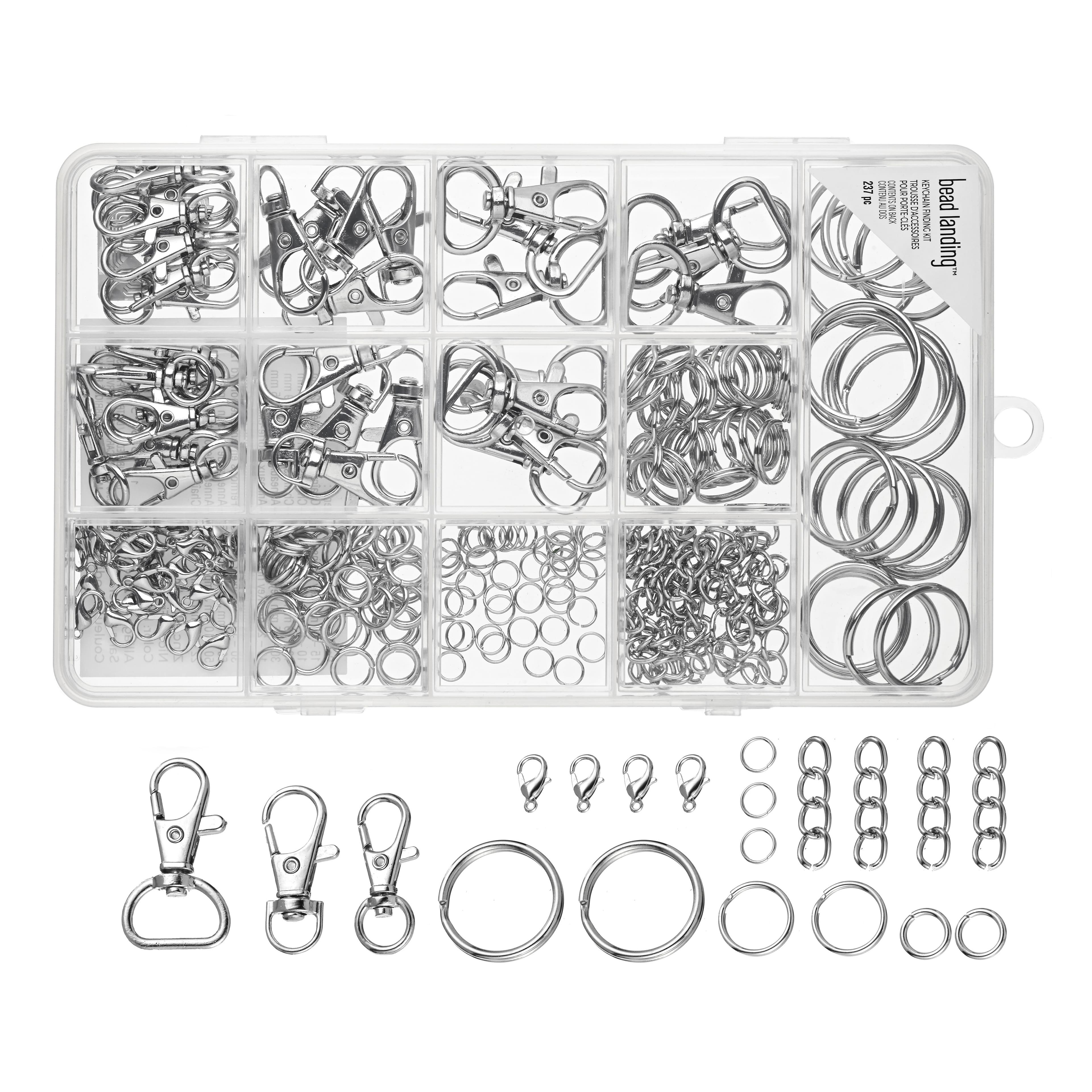 Rhodium Keychain-Making Findings Kit by Bead Landing™