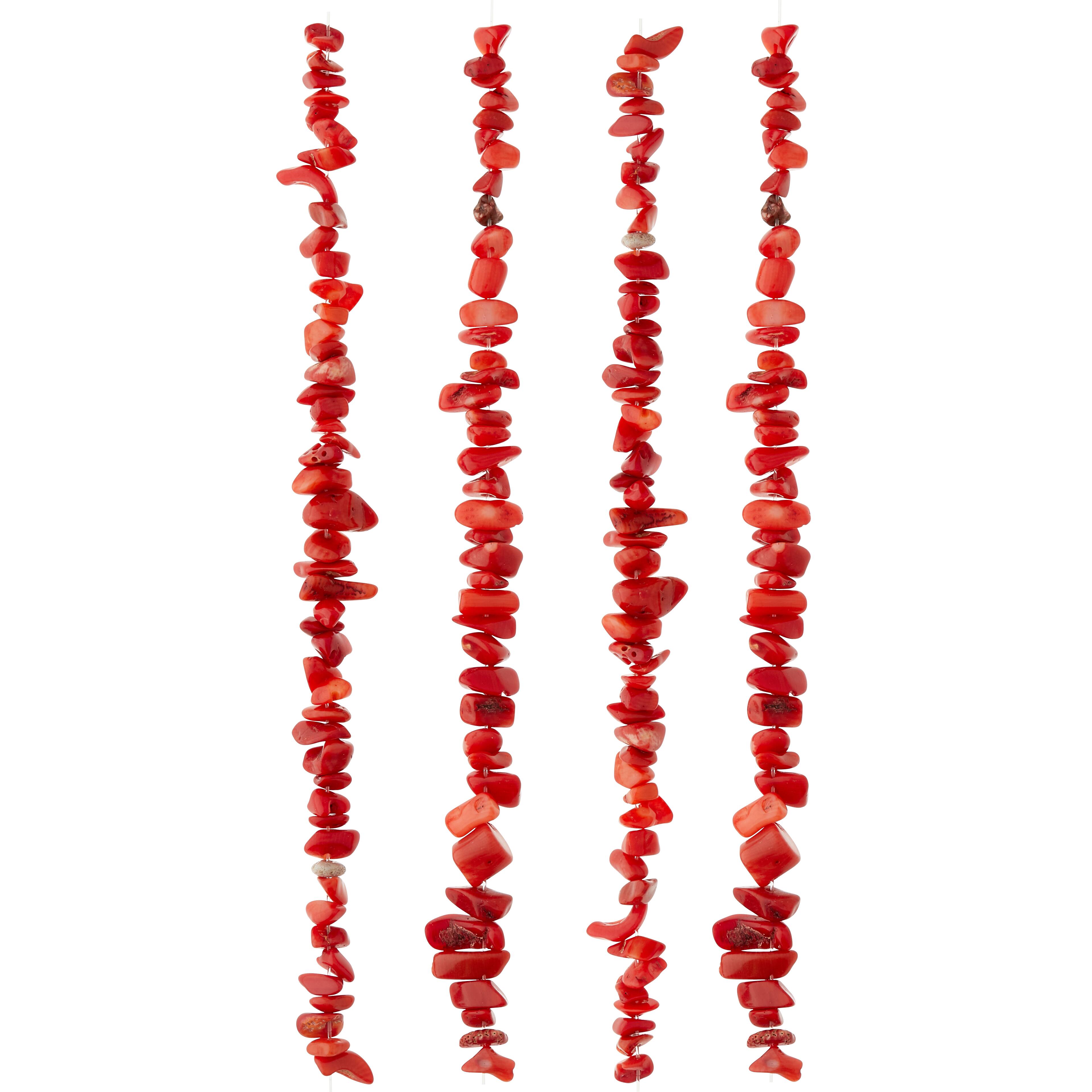 Red Dyed Bamboo Coral Chip Beads by Bead Landing™