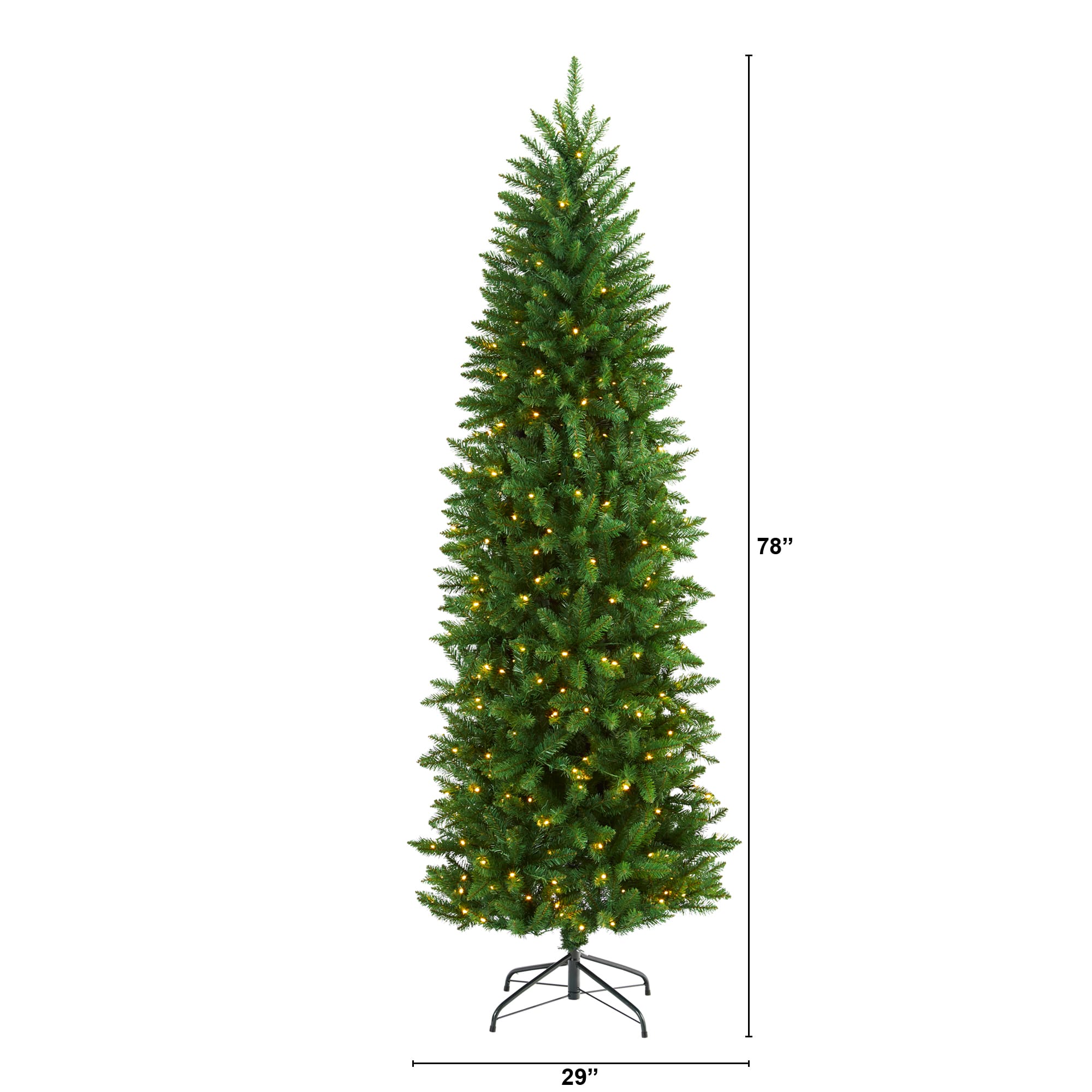 6.5ft. Pre-Lit Green Mountain Pine Artificial Christmas Tree, Clear LED Lights