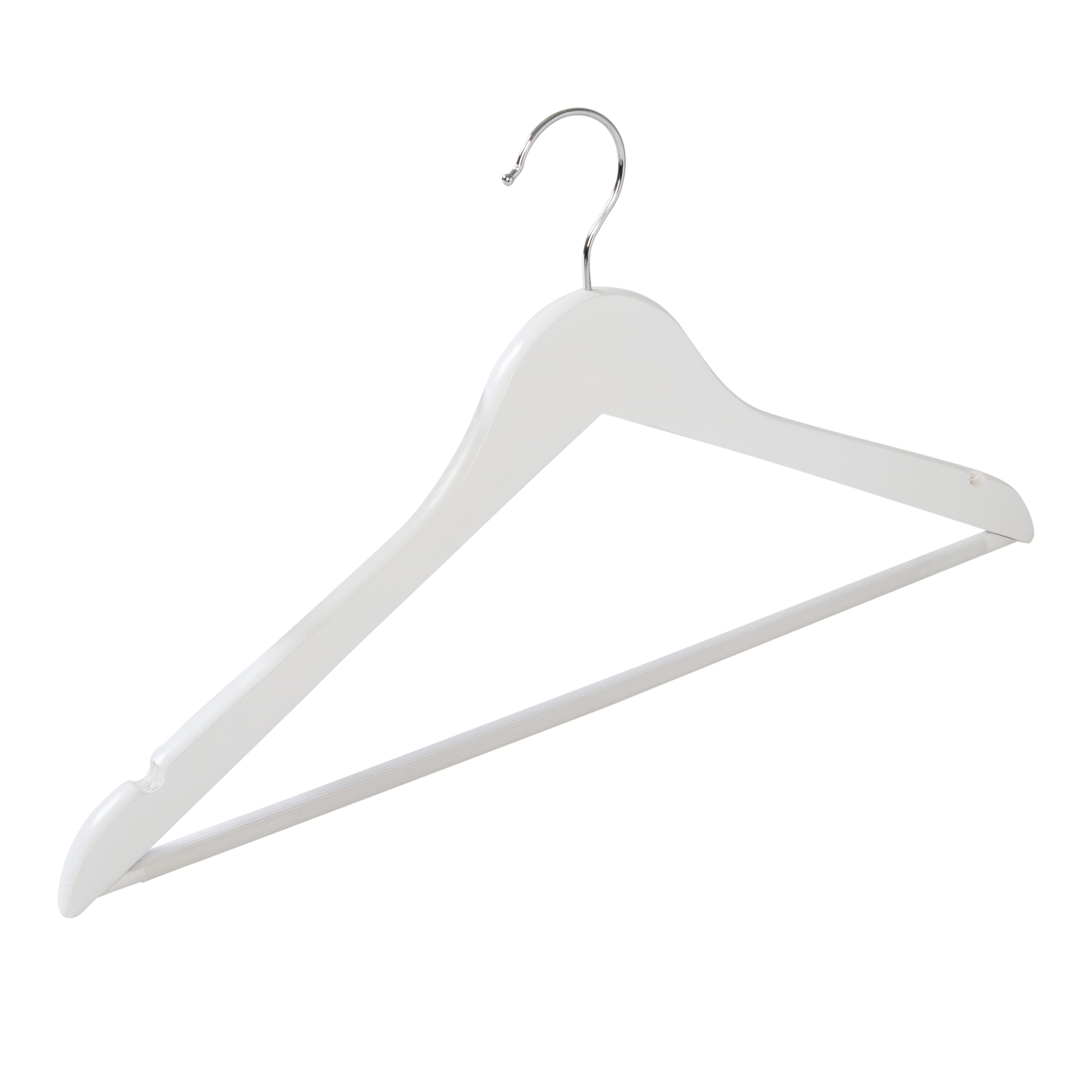 White Non-Slip Swivel Hook Wood Hangers, 24ct.