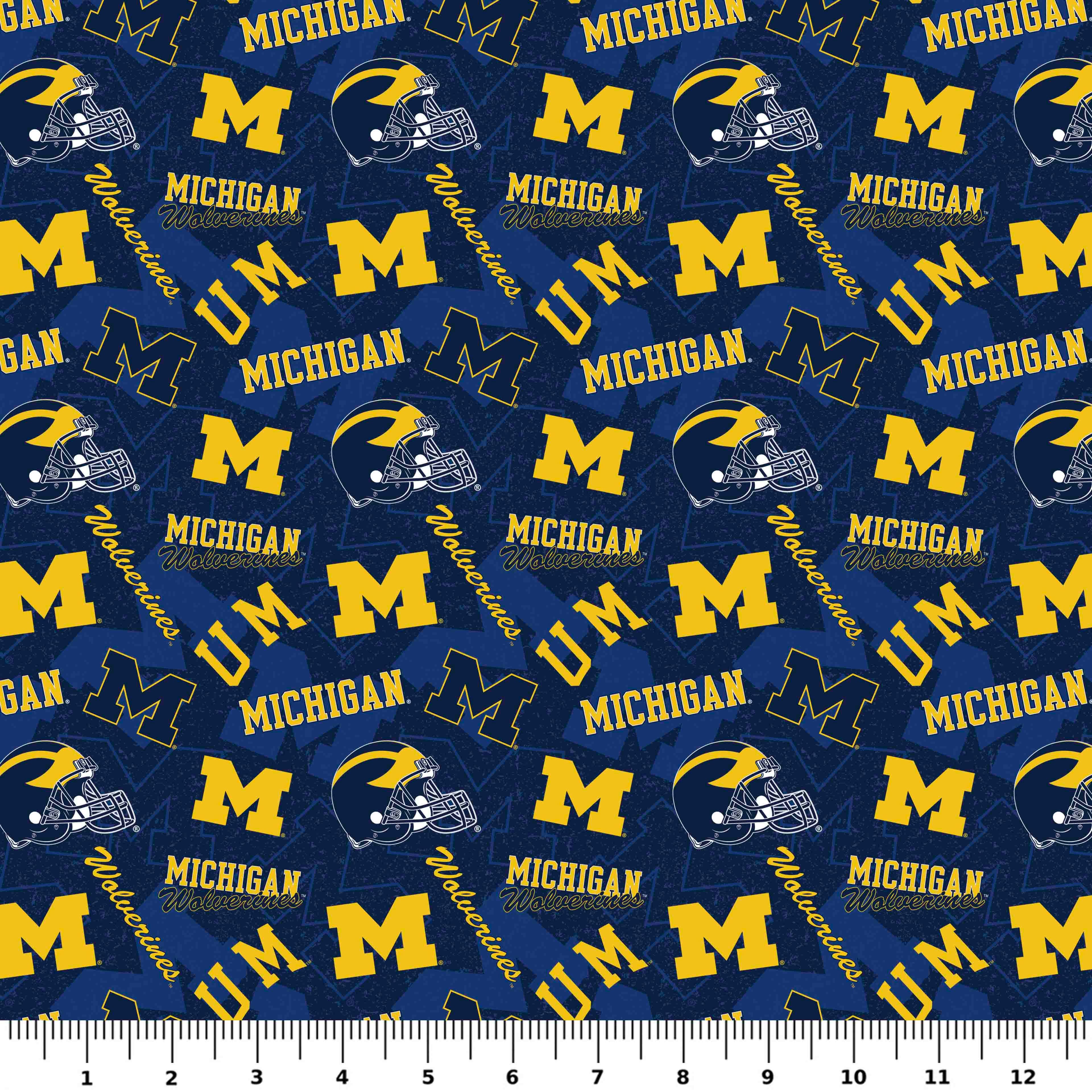 NCAA University of Michigan Wolverines Cotton Fabric