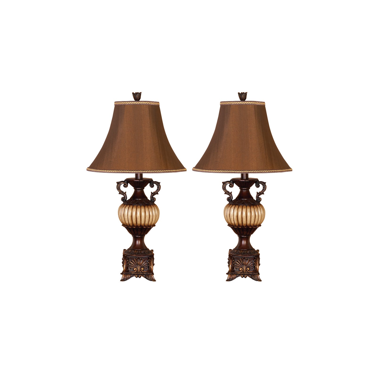 30&#x22; Brown Traditional Table Lamp, 2ct.