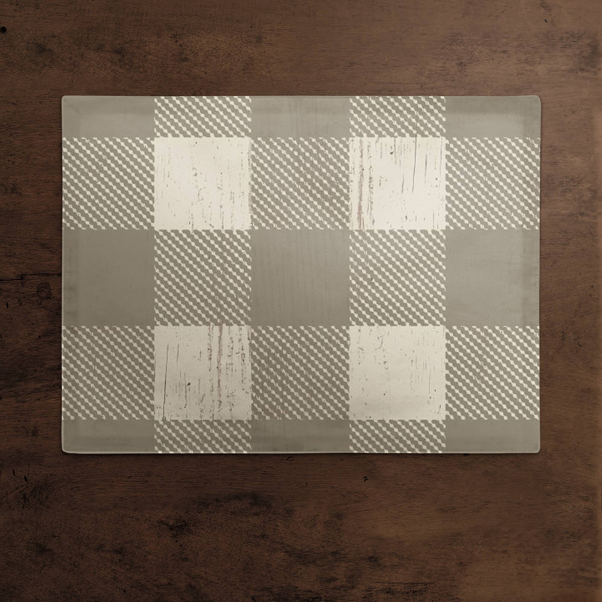 Taupe Buffalo Check Cotton Twill Placemat