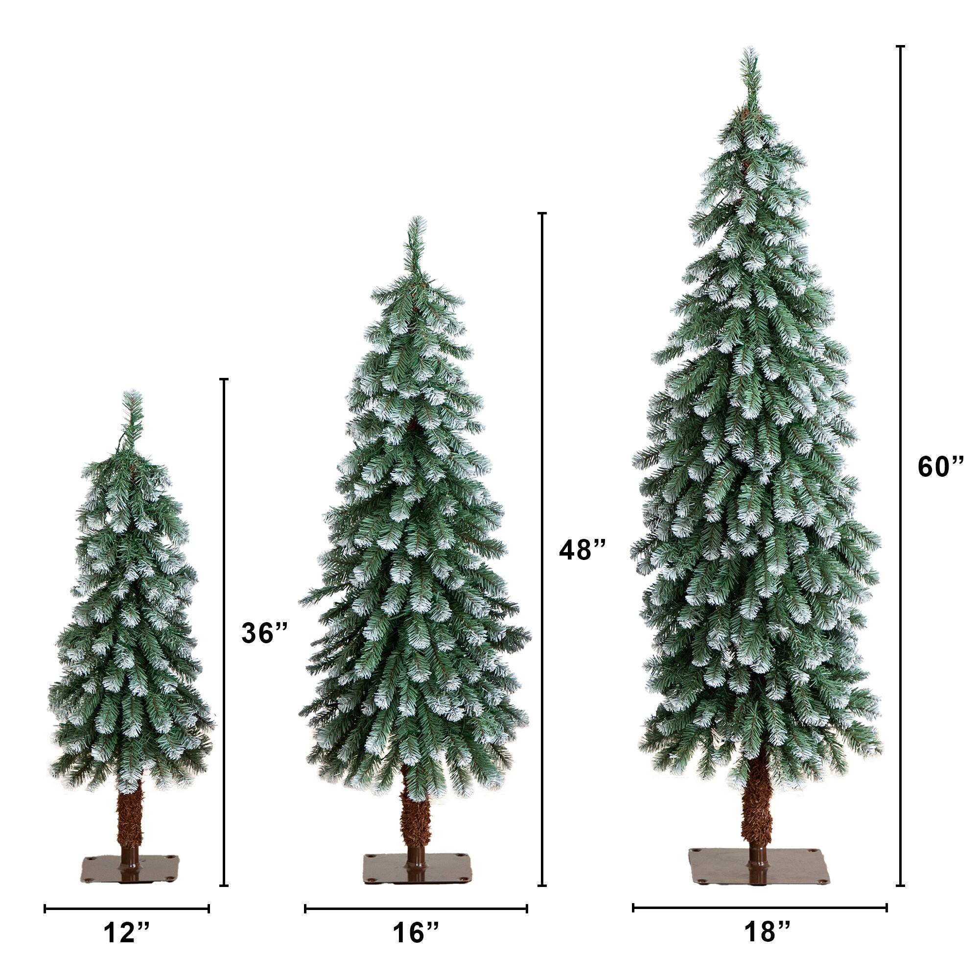 Pre-Lit Frosted Pine Artificial Christmas Tree Set