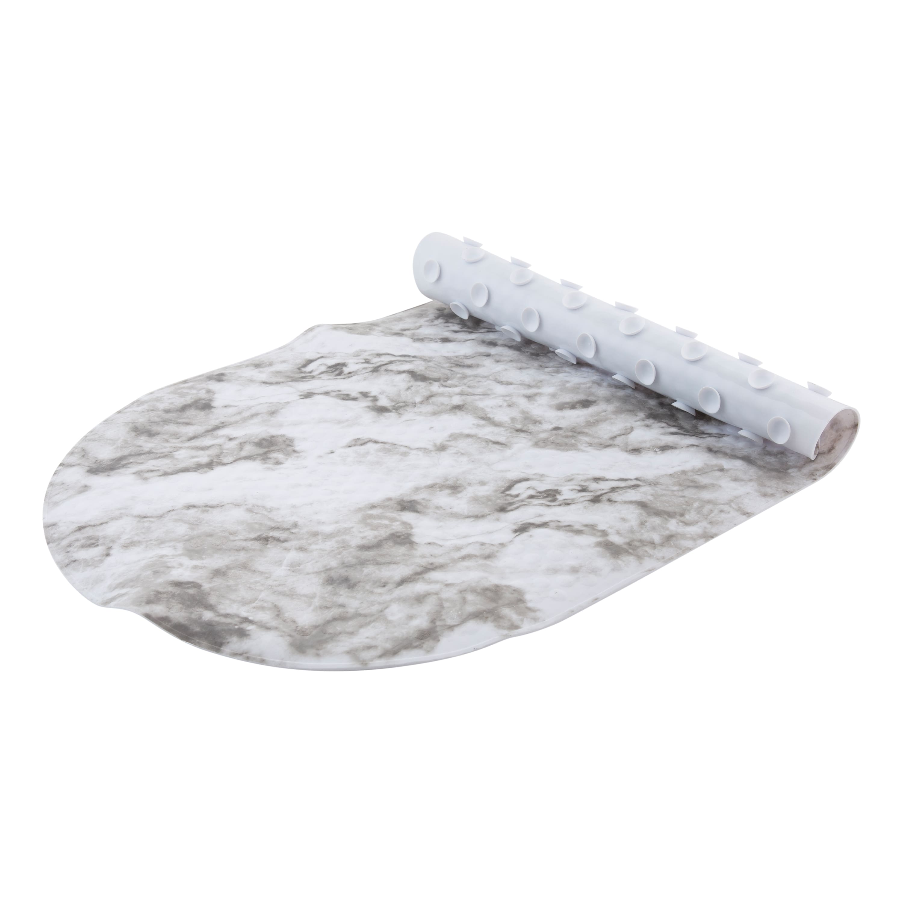 Bath Bliss Marble Print Oval Bubble Bath Mat