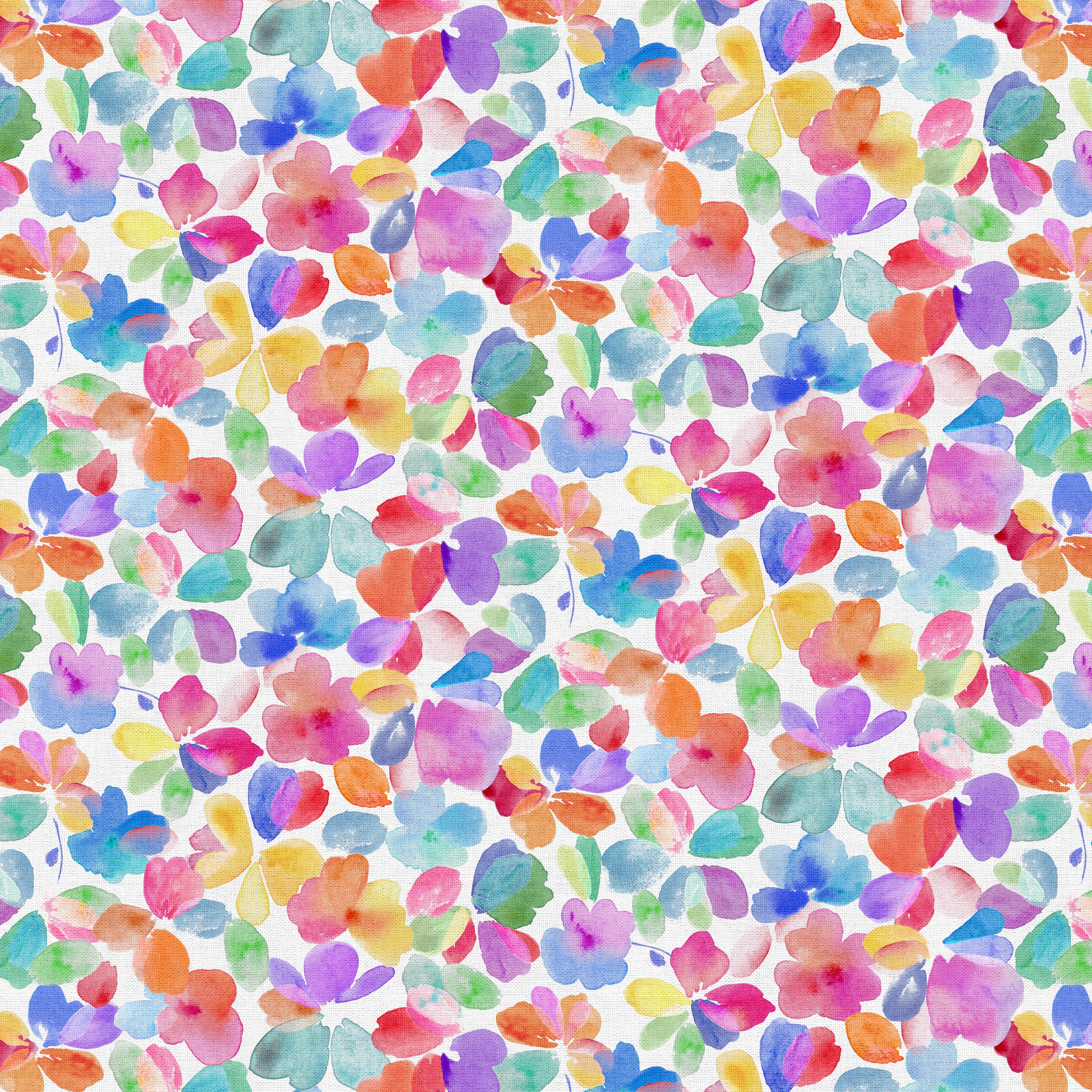 Fabric Editions Multicolor Abstract Floral Cotton Fabric