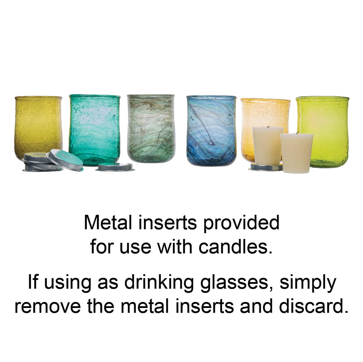 10oz. Hand Blown Multipurpose Drinking Glass &#x26; Votive Holder Set