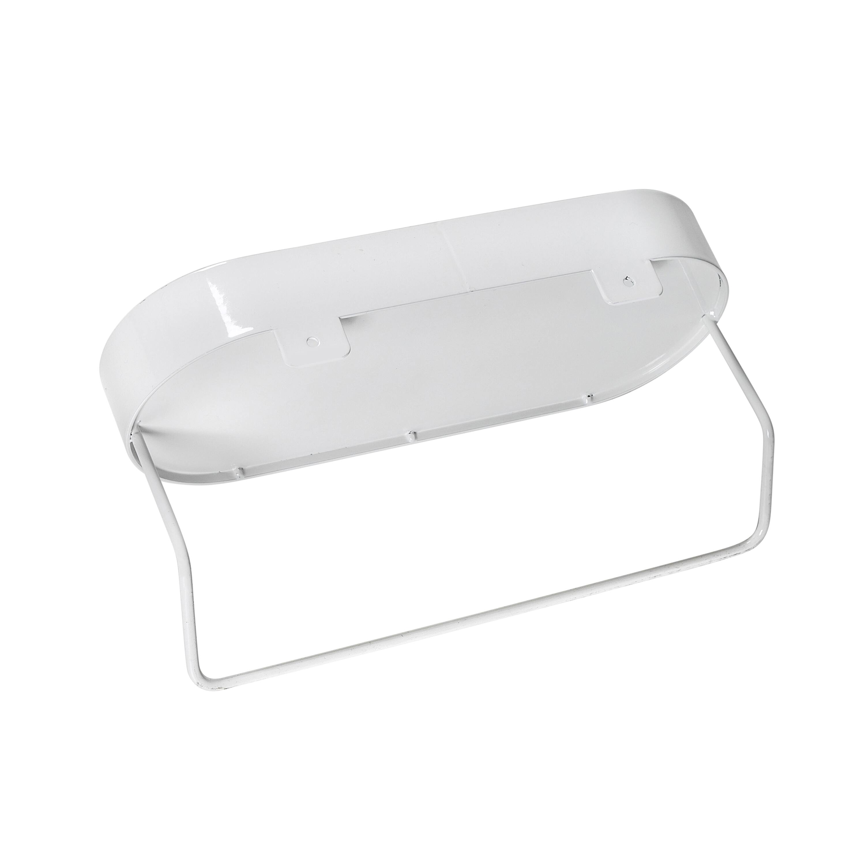 Honey Can Do White Wall Mounted Bathroom Shelf with Towel Bar &#x26; Oval Top Tray