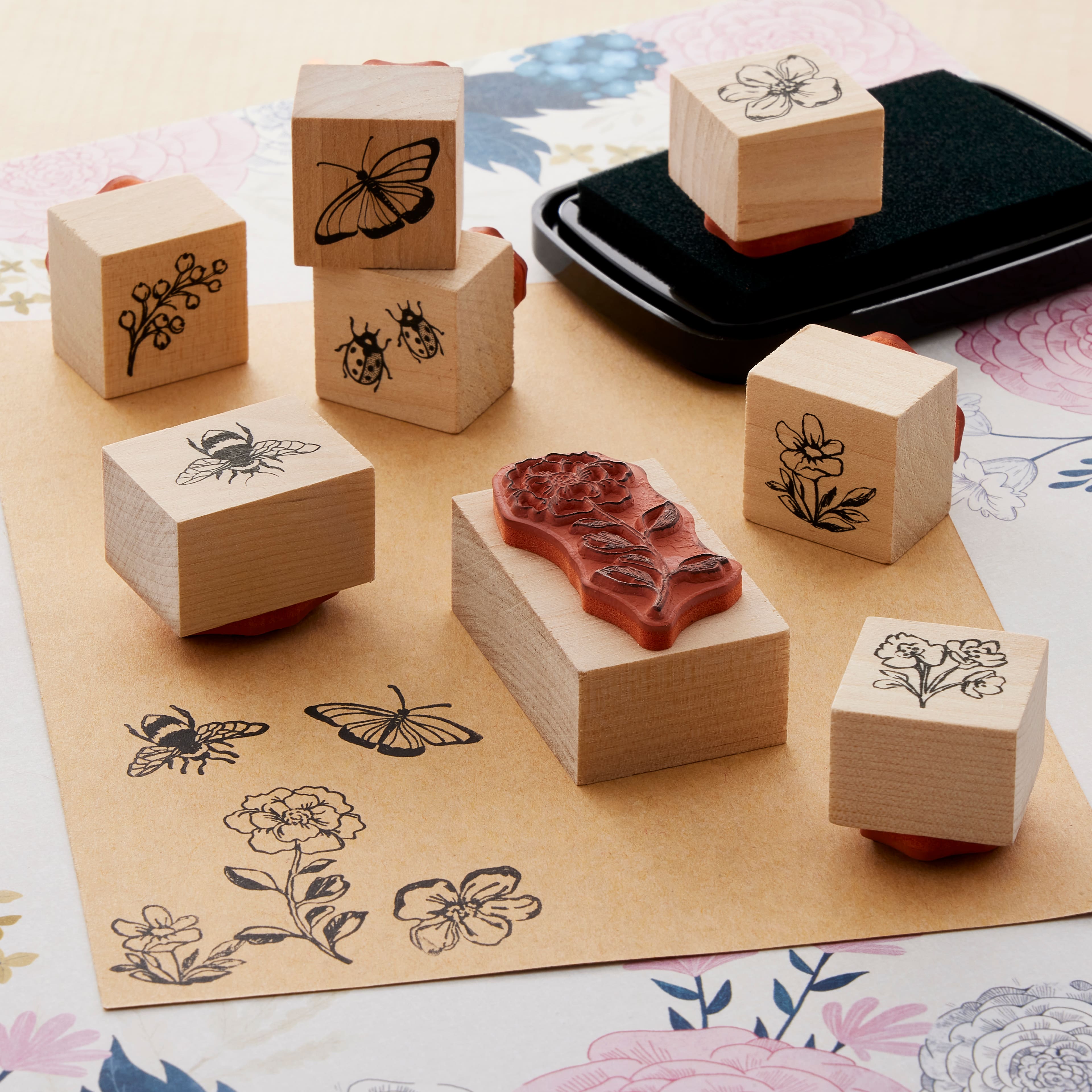 6 Pack: Flower Wood Stamp Set by Recollections™