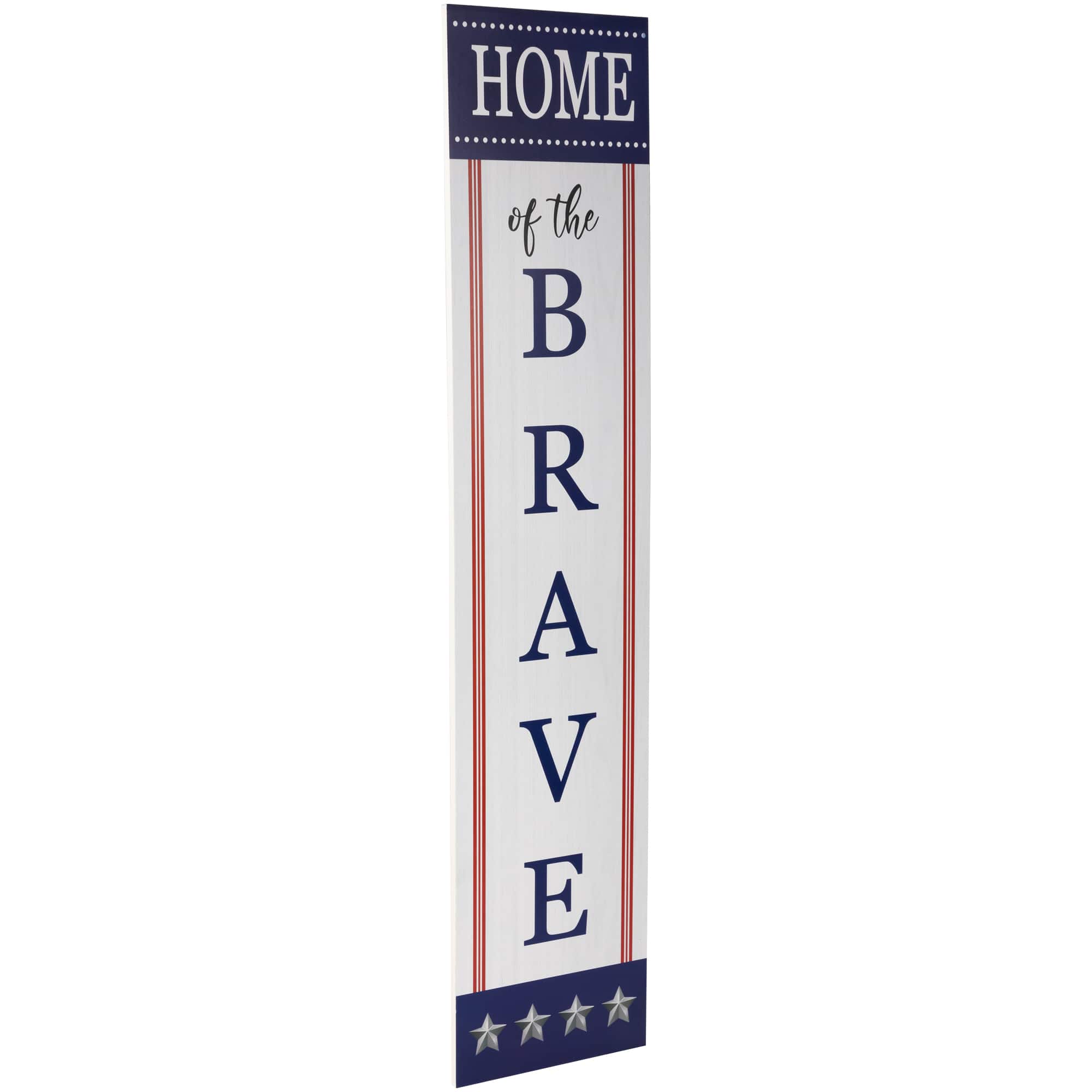 36&#x22; Home of the Brave Patriotic Wood Wall Sign