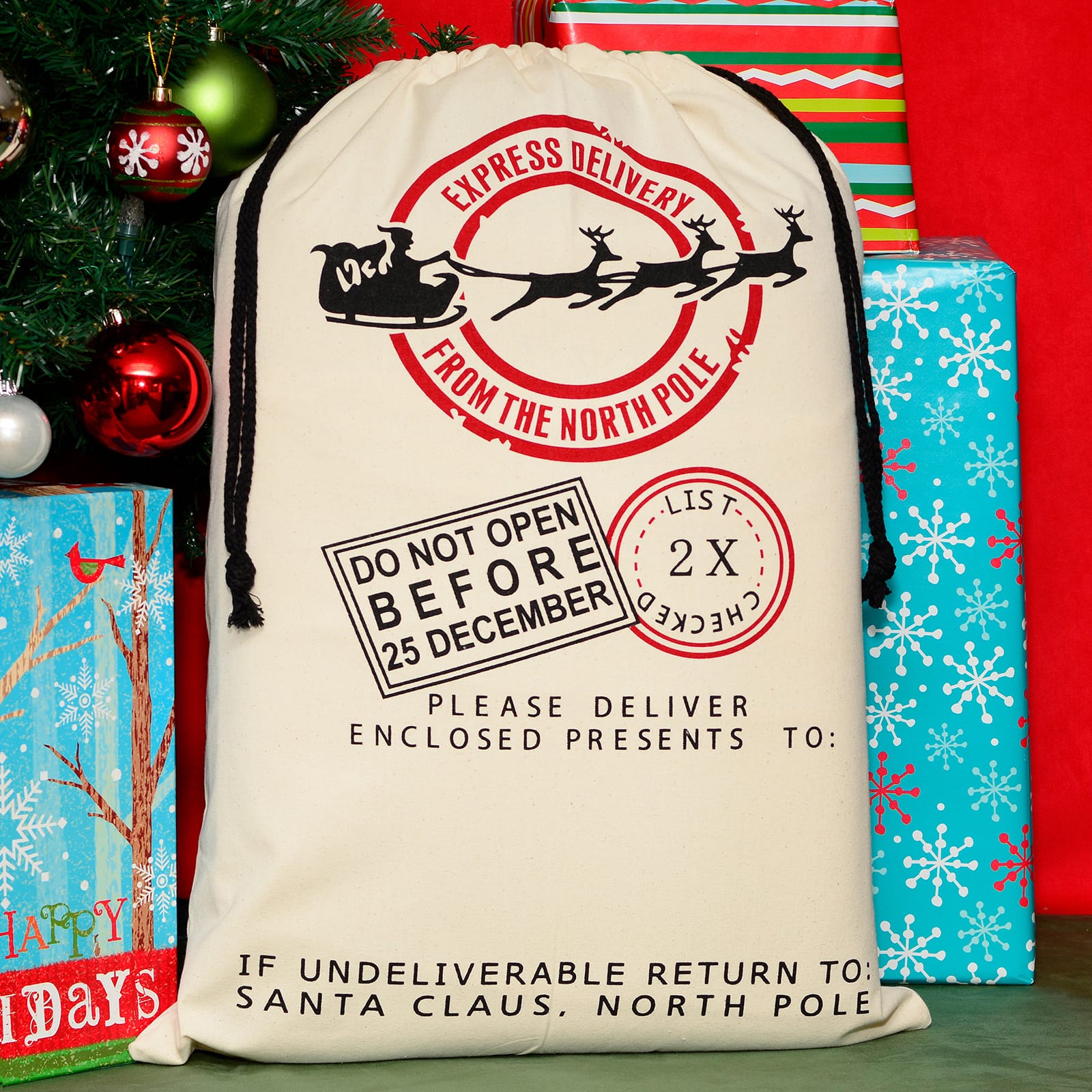 19&#x22; x 26&#x22; Express Delivery Christmas Drawstring Bag