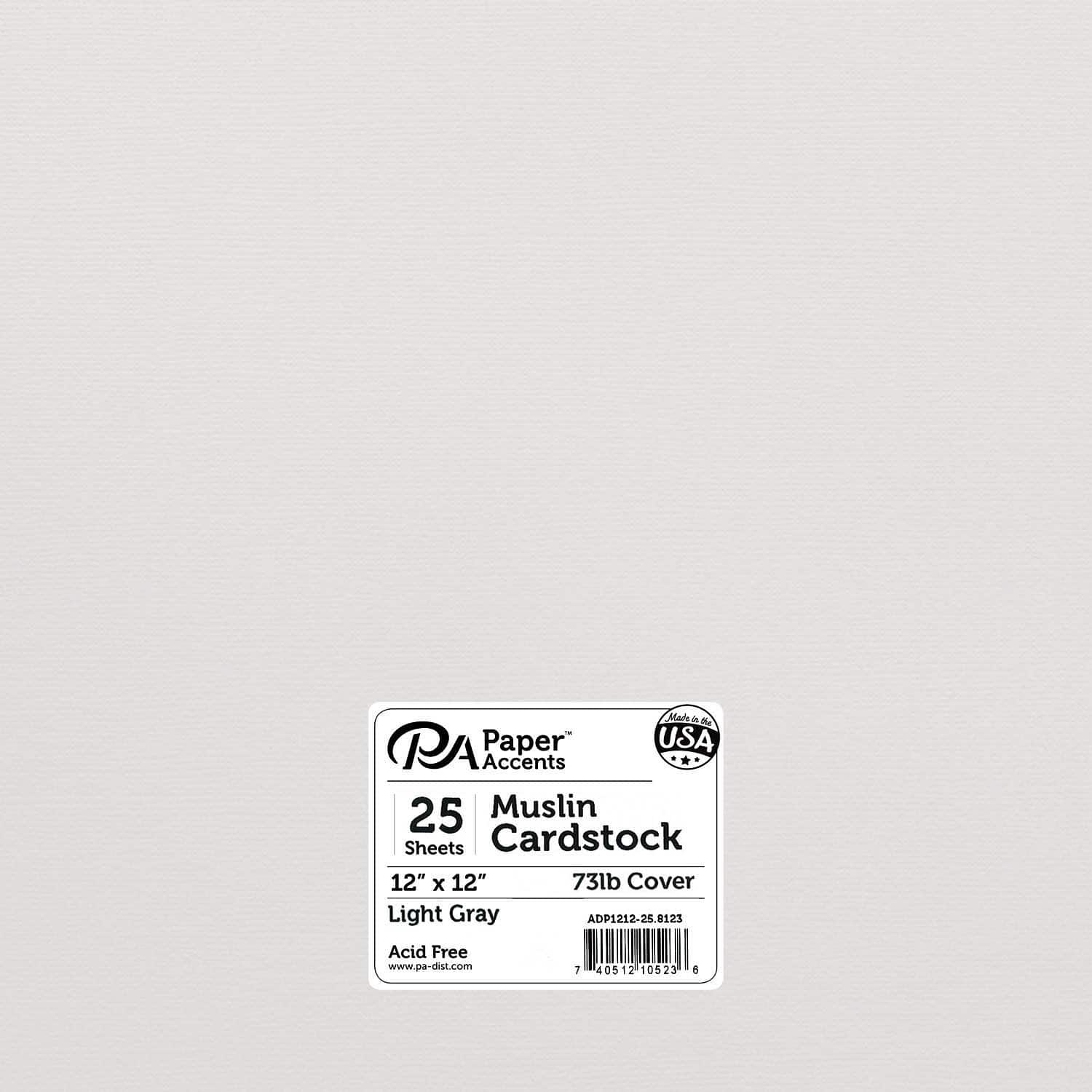 PA Paper&#x2122; Accents 12&#x22; x 12&#x22; Muslin 73lb. Cardstock, 25 Sheets