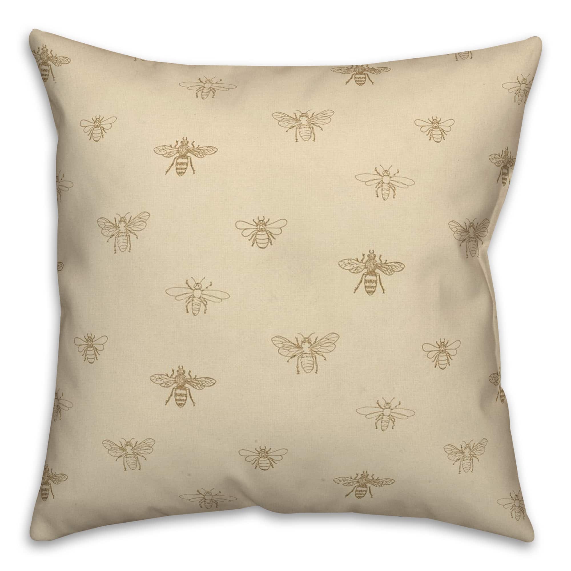 Bee Pattern Throw Pillow