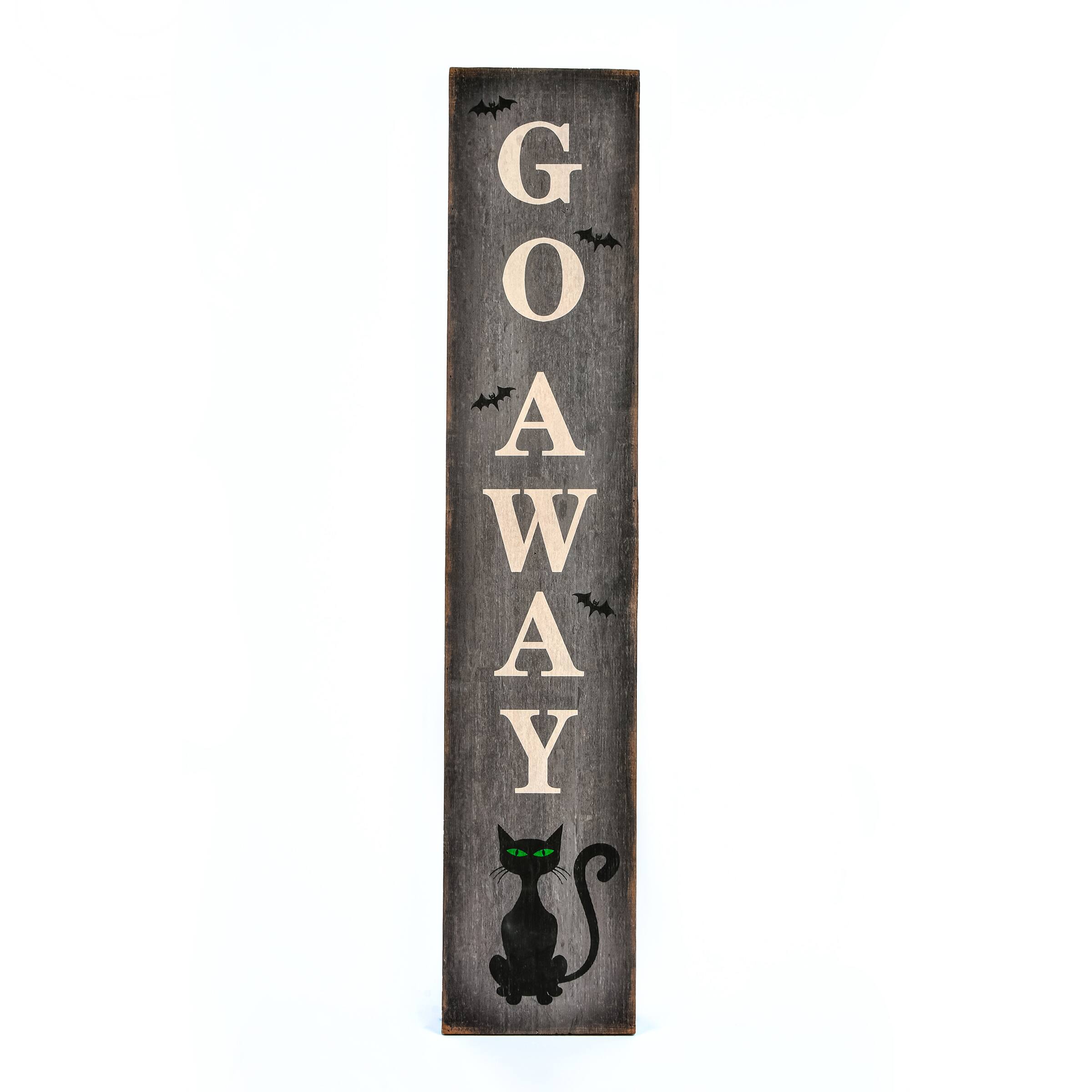 39" Halloween Black Cat “Go Away" Porch Sign Michaels