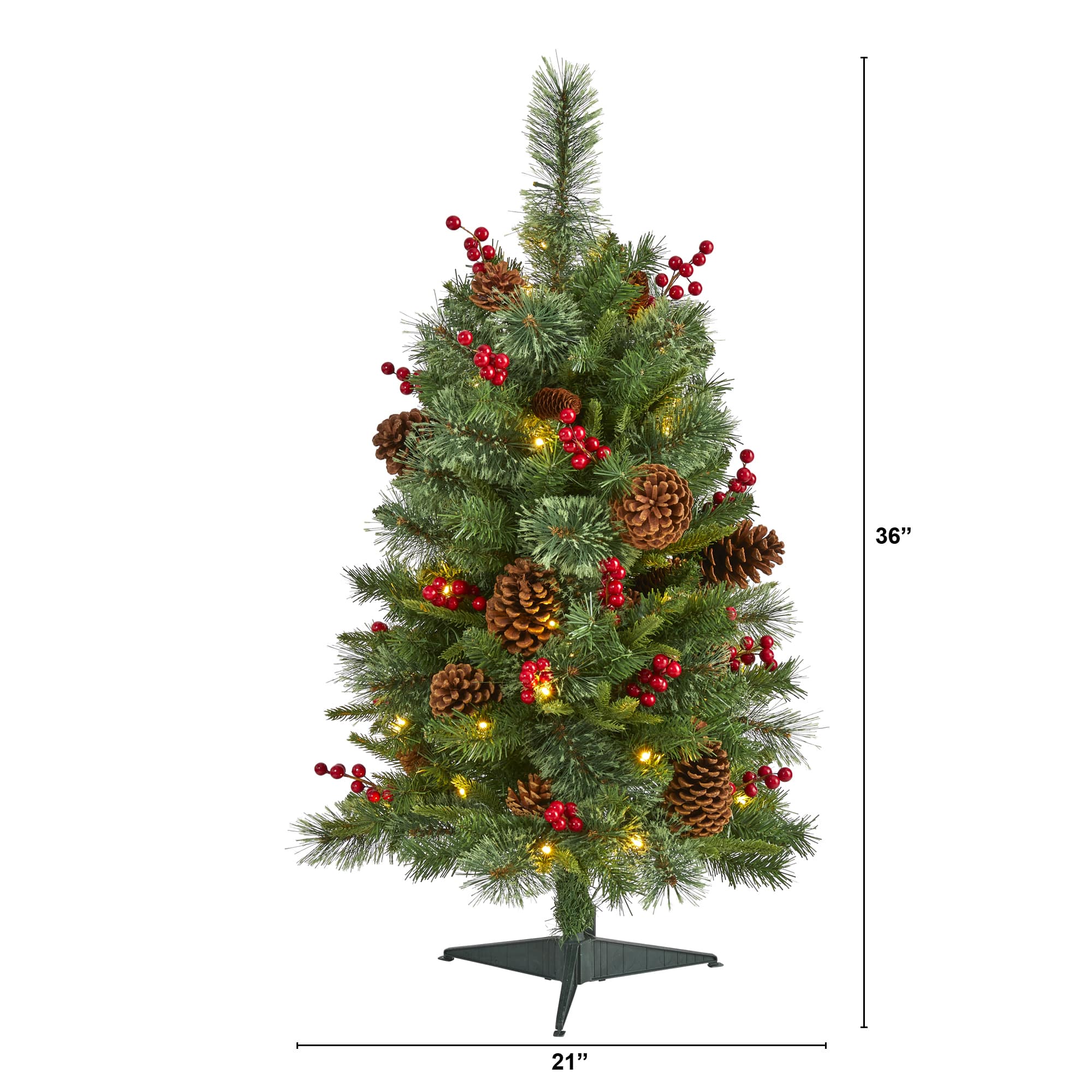 3ft. Pre-Lit Norway Mixed Pine Artificial Christmas Tree, Clear LED Lights