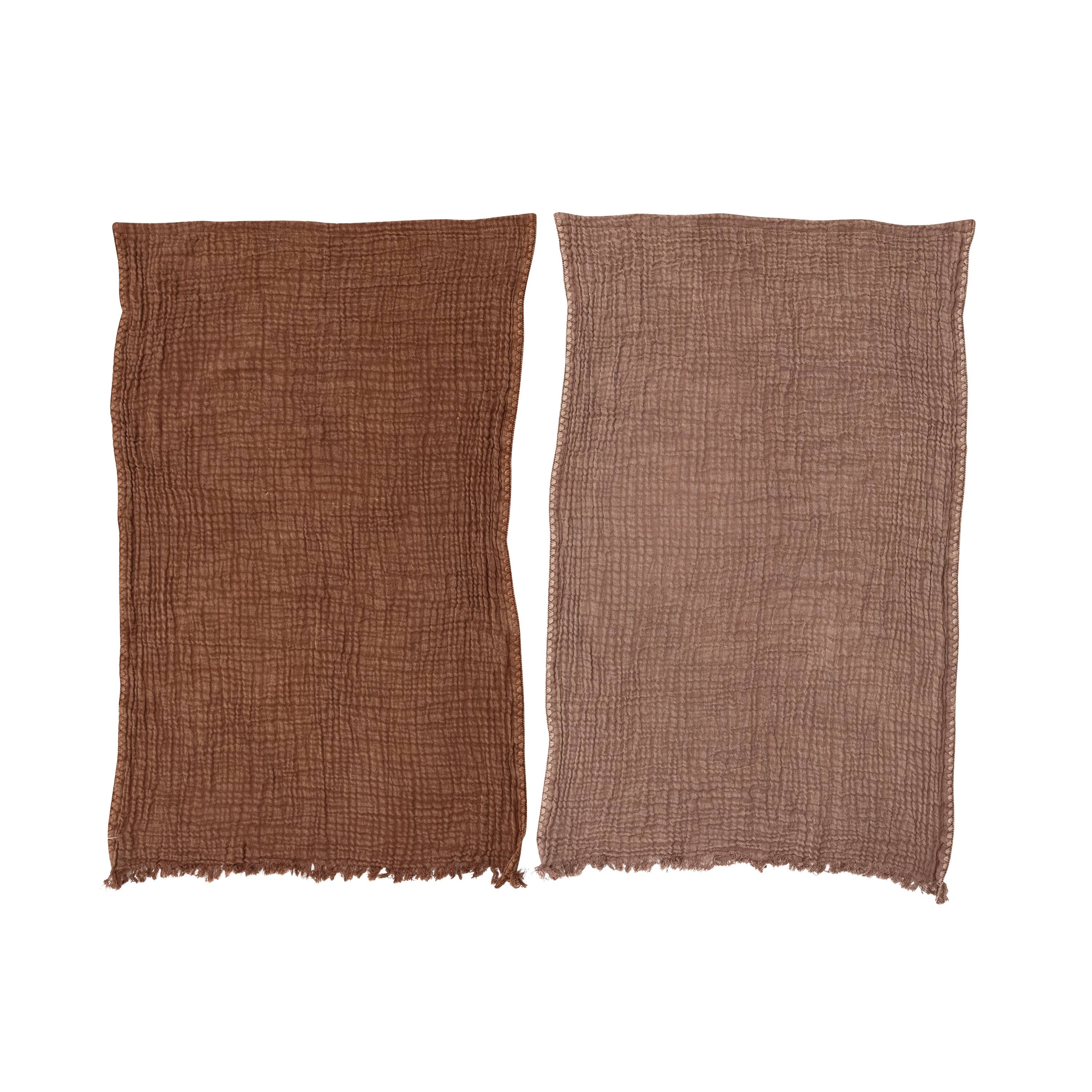 Hello Honey® Embroidered Cotton Tea Towels with Fringe Set