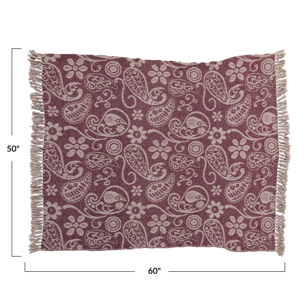 Hello Honey® Paisley Pattern Recycled Cotton Throw Blanket