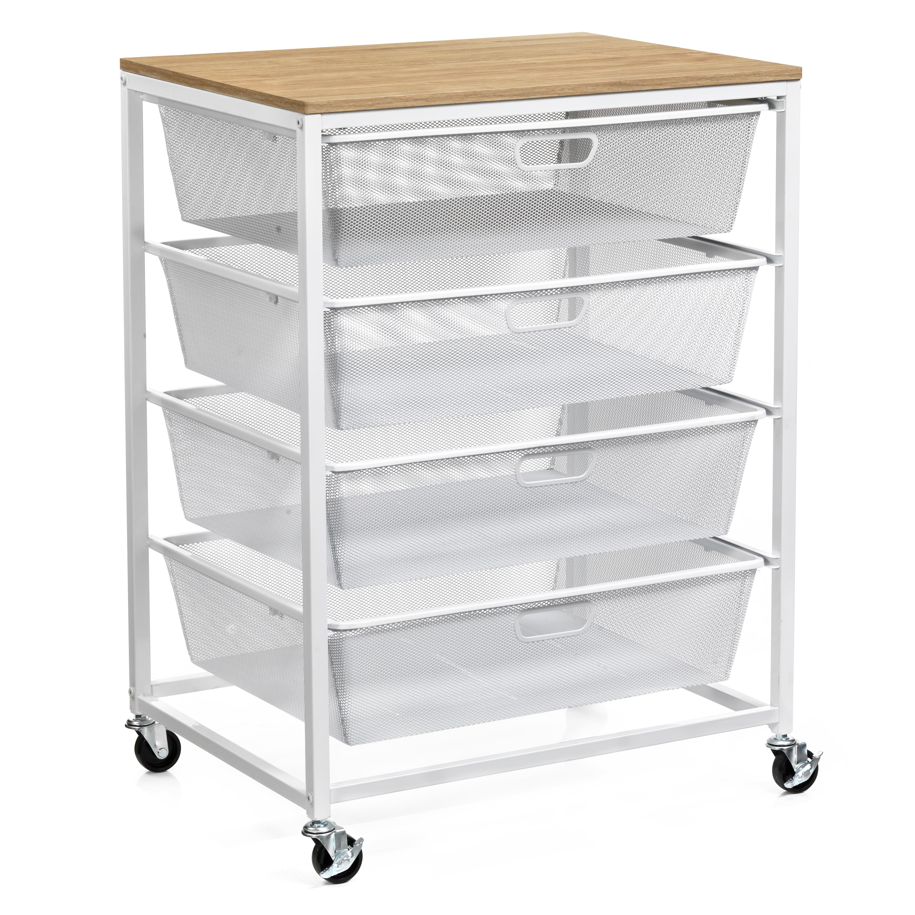 Metro White 4 Drawer Rolling Cart by Simply Tidy&#xAE;