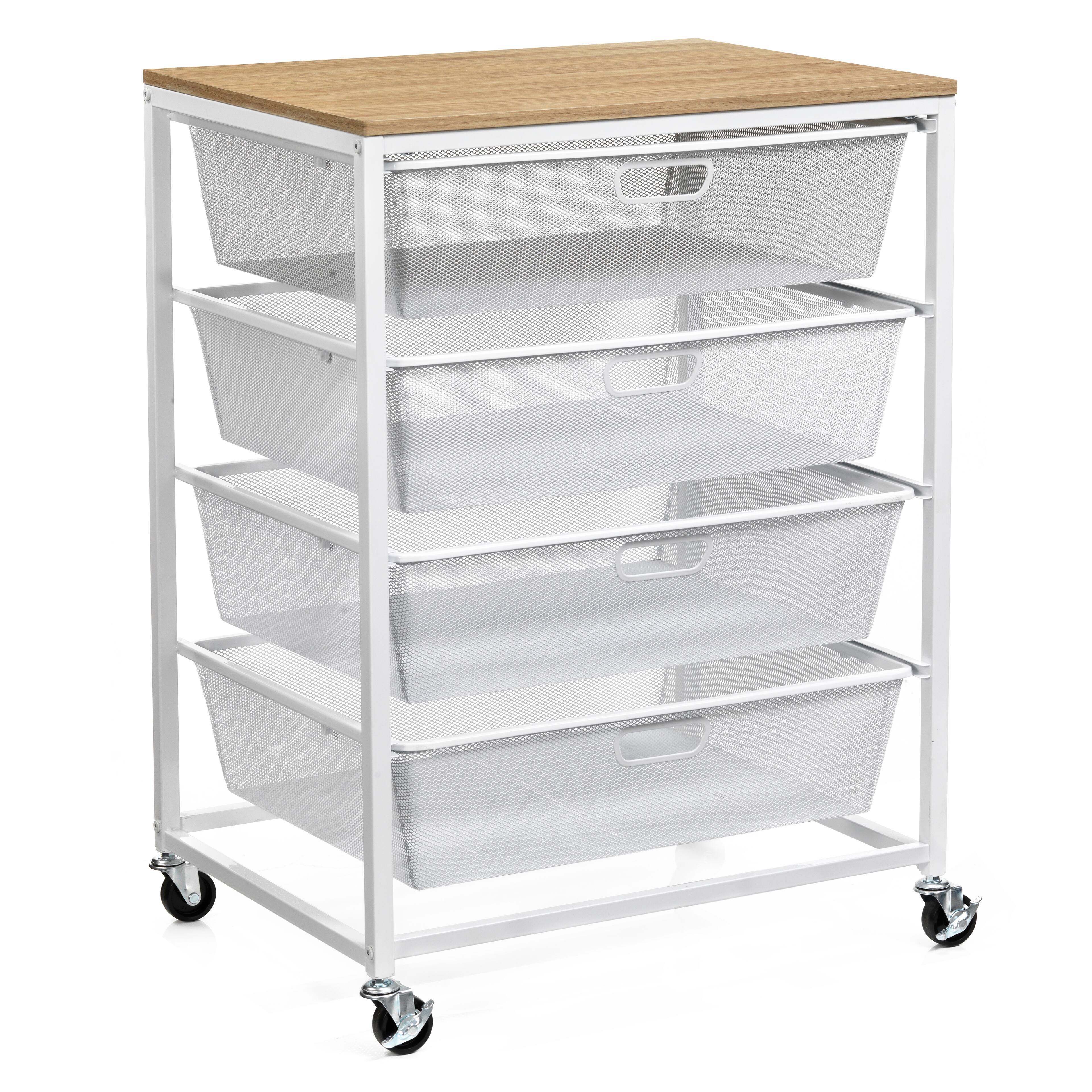 Metro White 4 Drawer Rolling Cart by Simply Tidy®