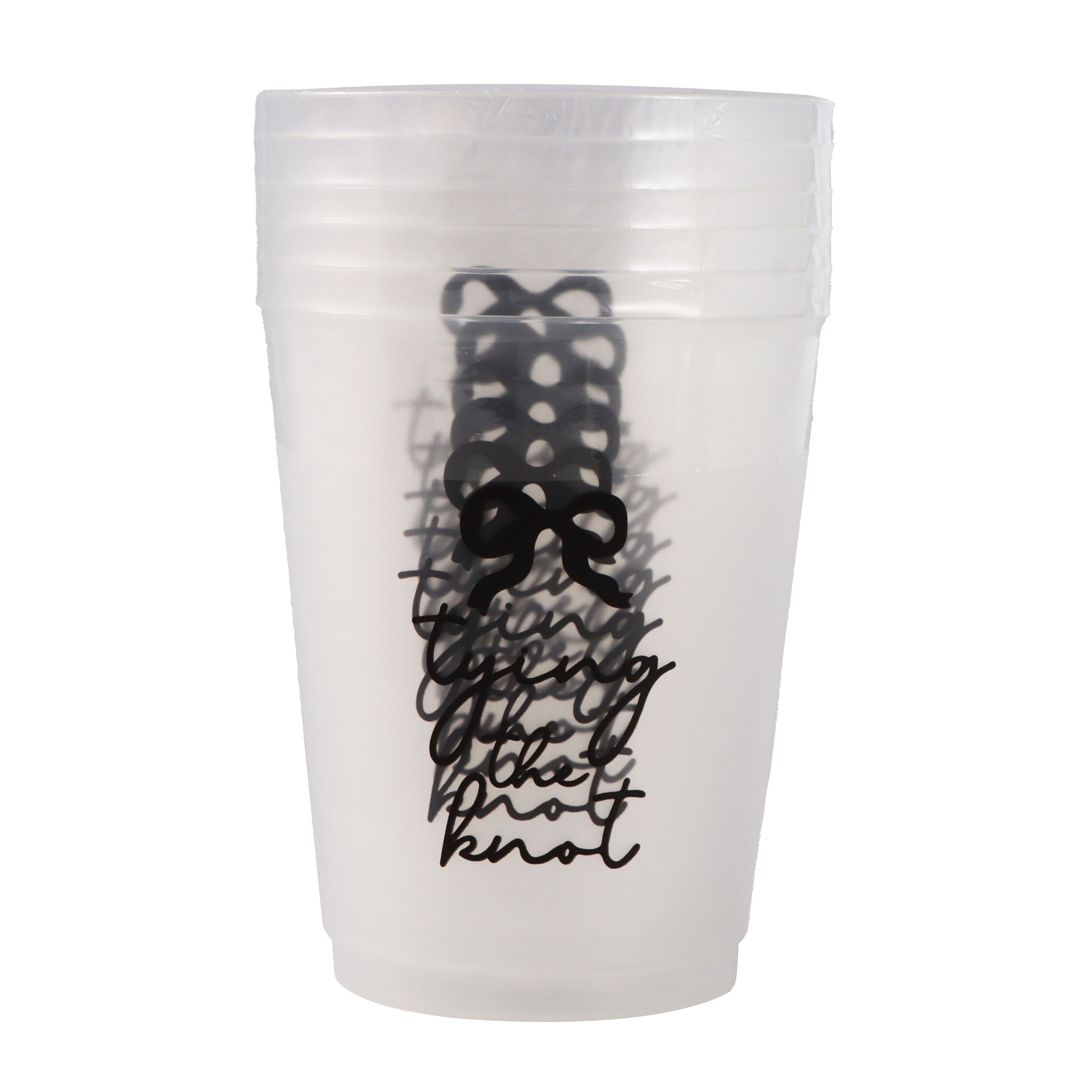 15.5oz. Tying the Knot Frosted Plastic Cups, 6ct. by Celebrate It&#x2122;
