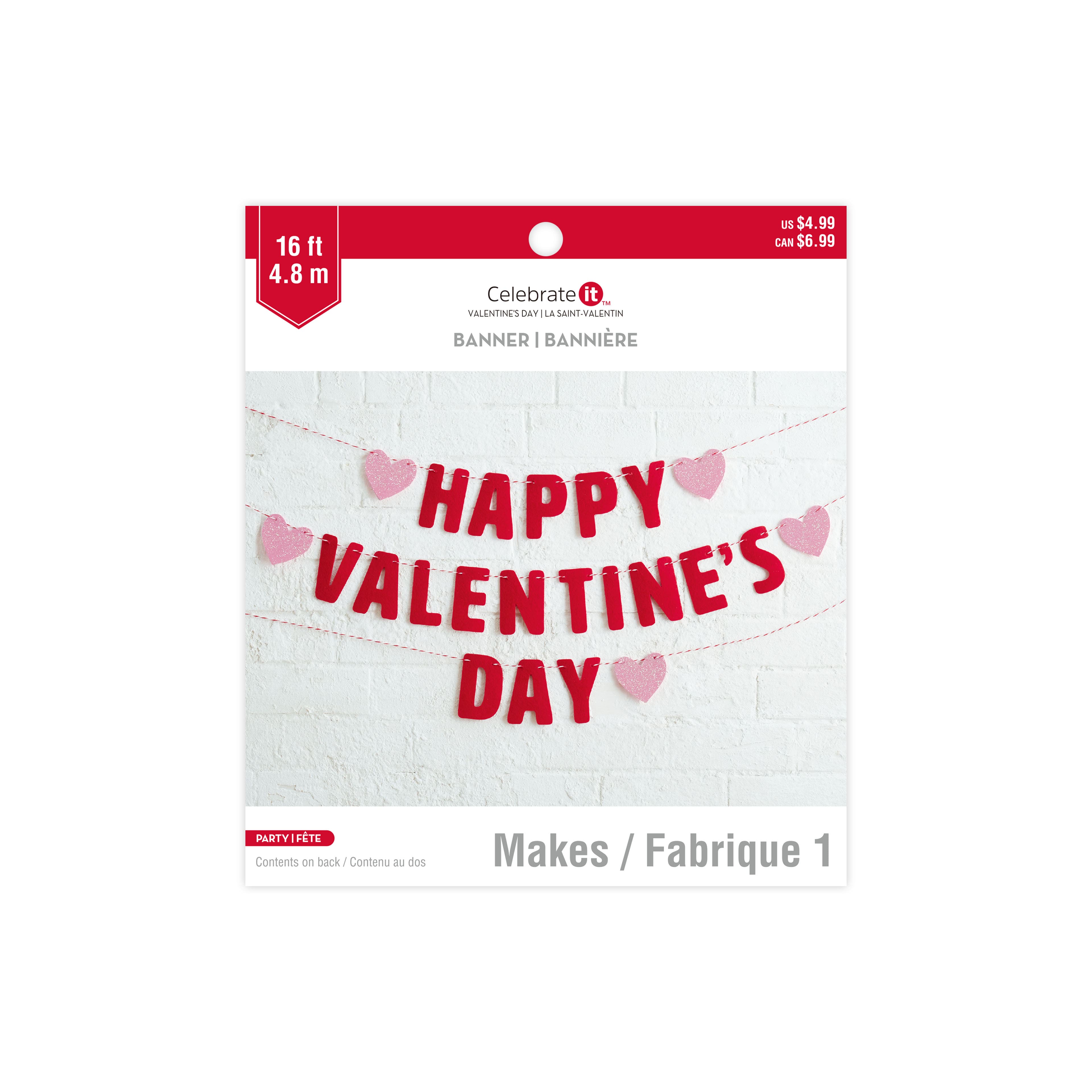 16ft. Happy Valentine's Day Banner by Celebrate It™