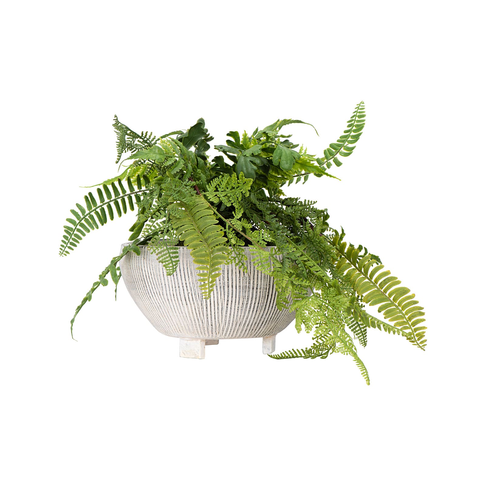 Hello Honey&#xAE; 8.25&#x22; Small Distressed Cream Footed Terracotta Planter