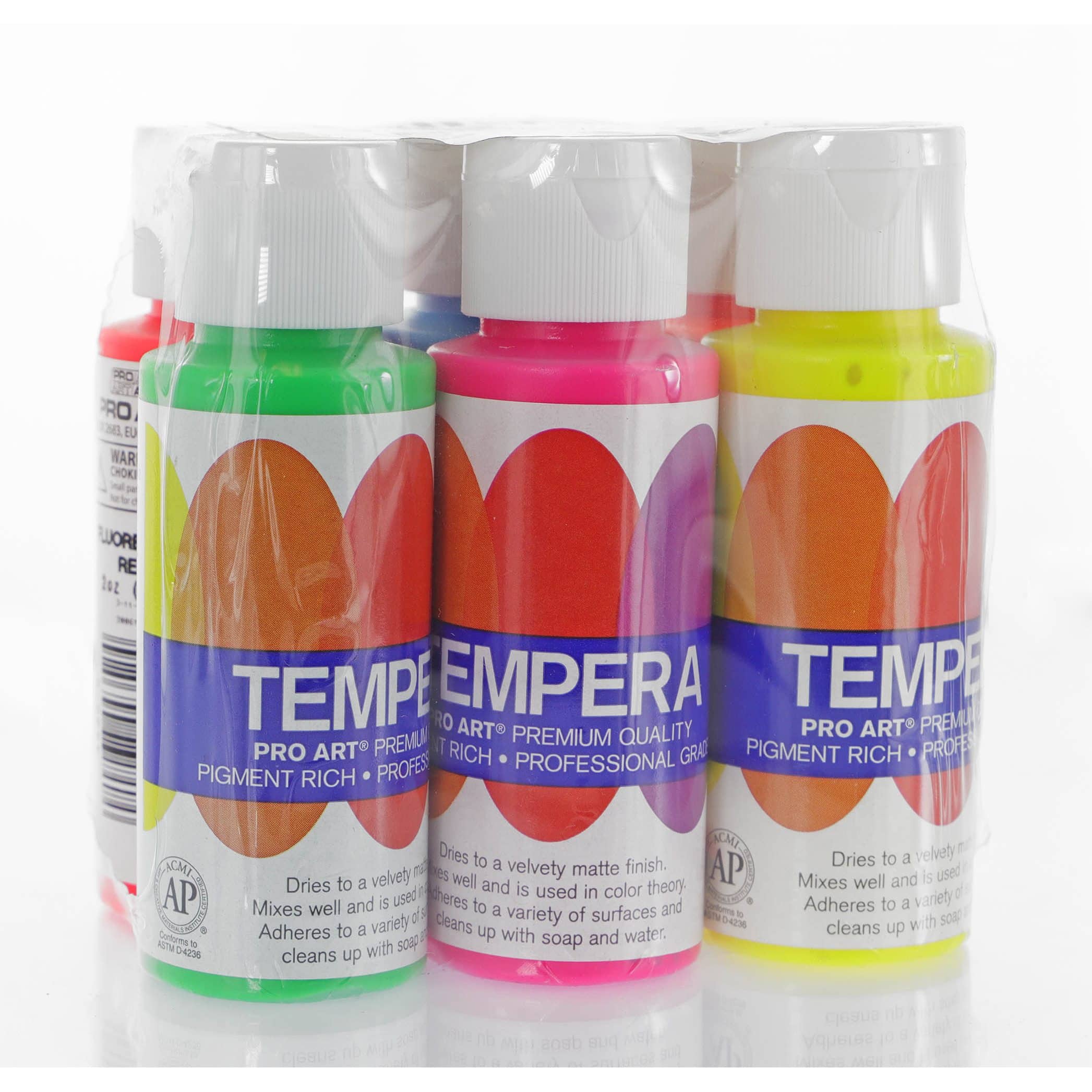 Pro Art&#xAE; Fluorescent 6 Color Liquid Tempera Paint Set