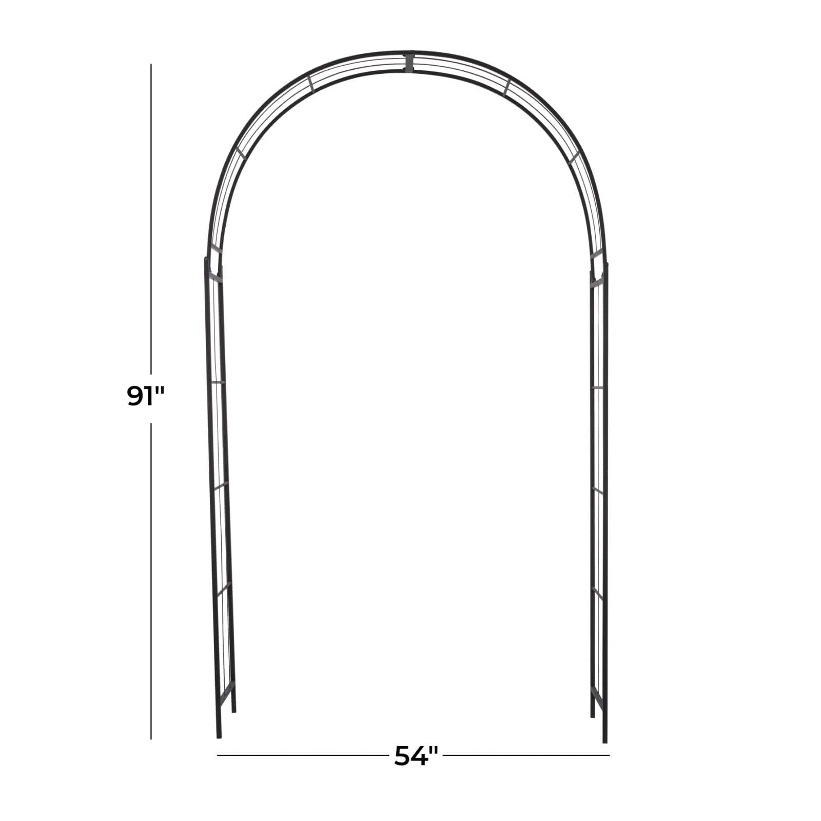 7.5ft. Black Iron Contemporary Garden Arbor