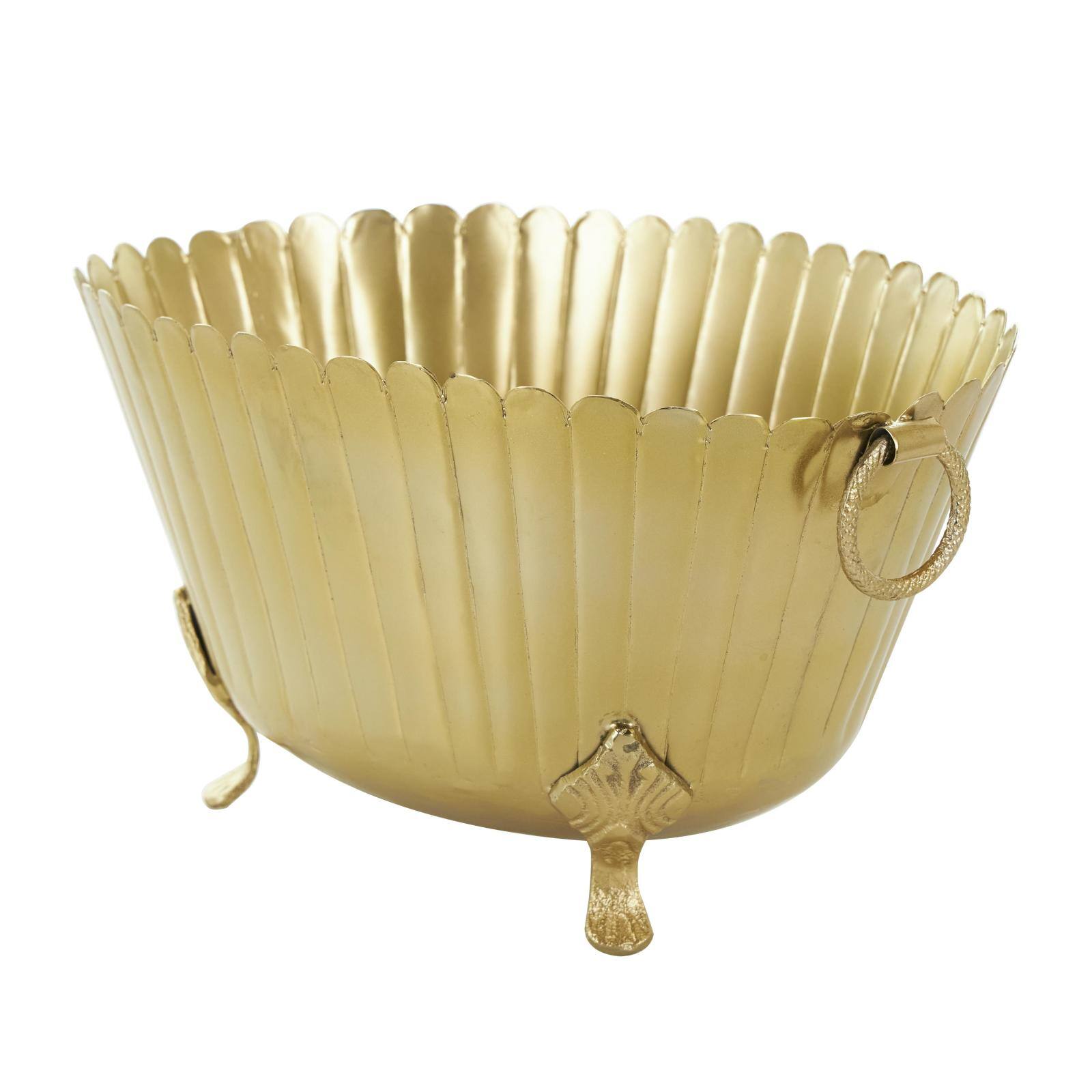 Gold Metal Planter Set