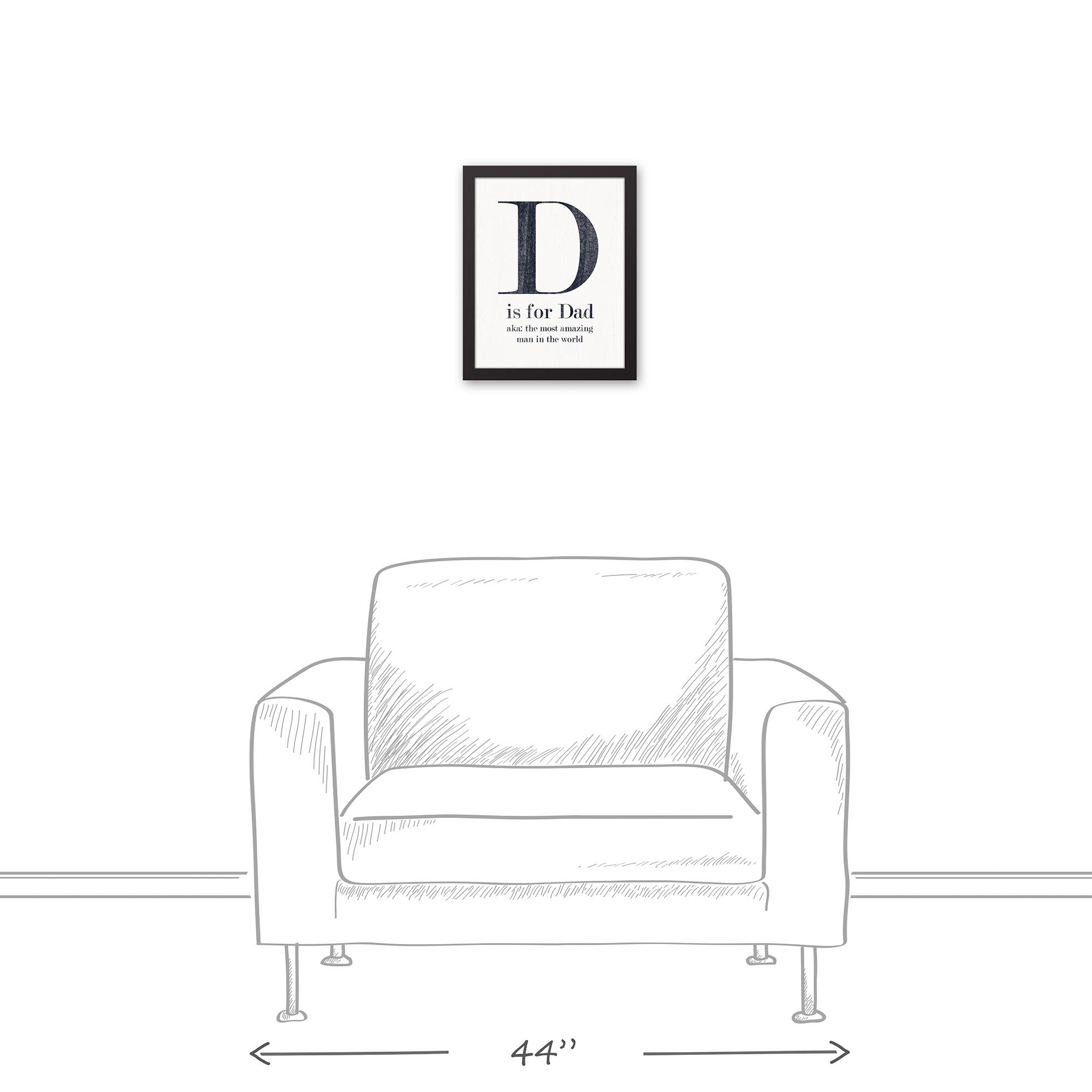 D Is For Dad Black Framed Canvas